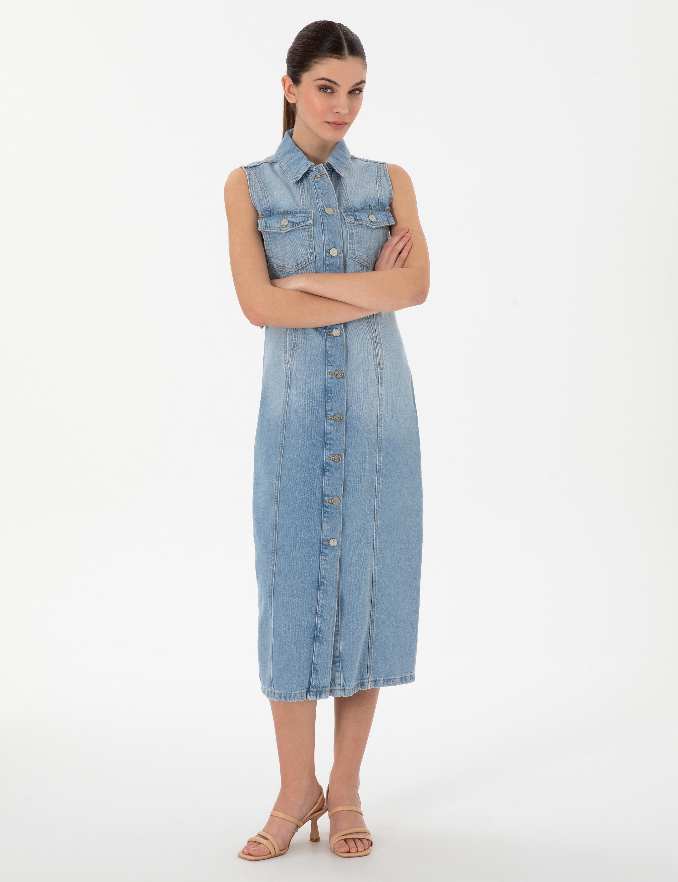 Açık Mavi Slim Fit Jean Elbise