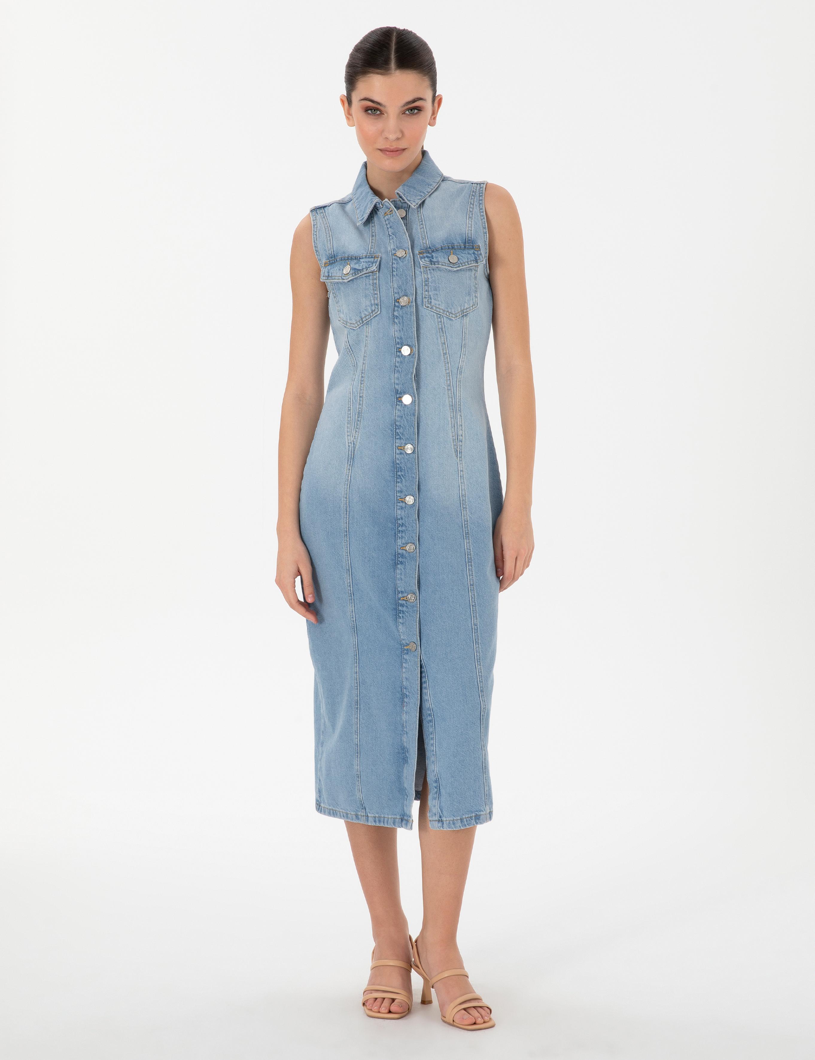 Açık Mavi Slim Fit Jean Elbise