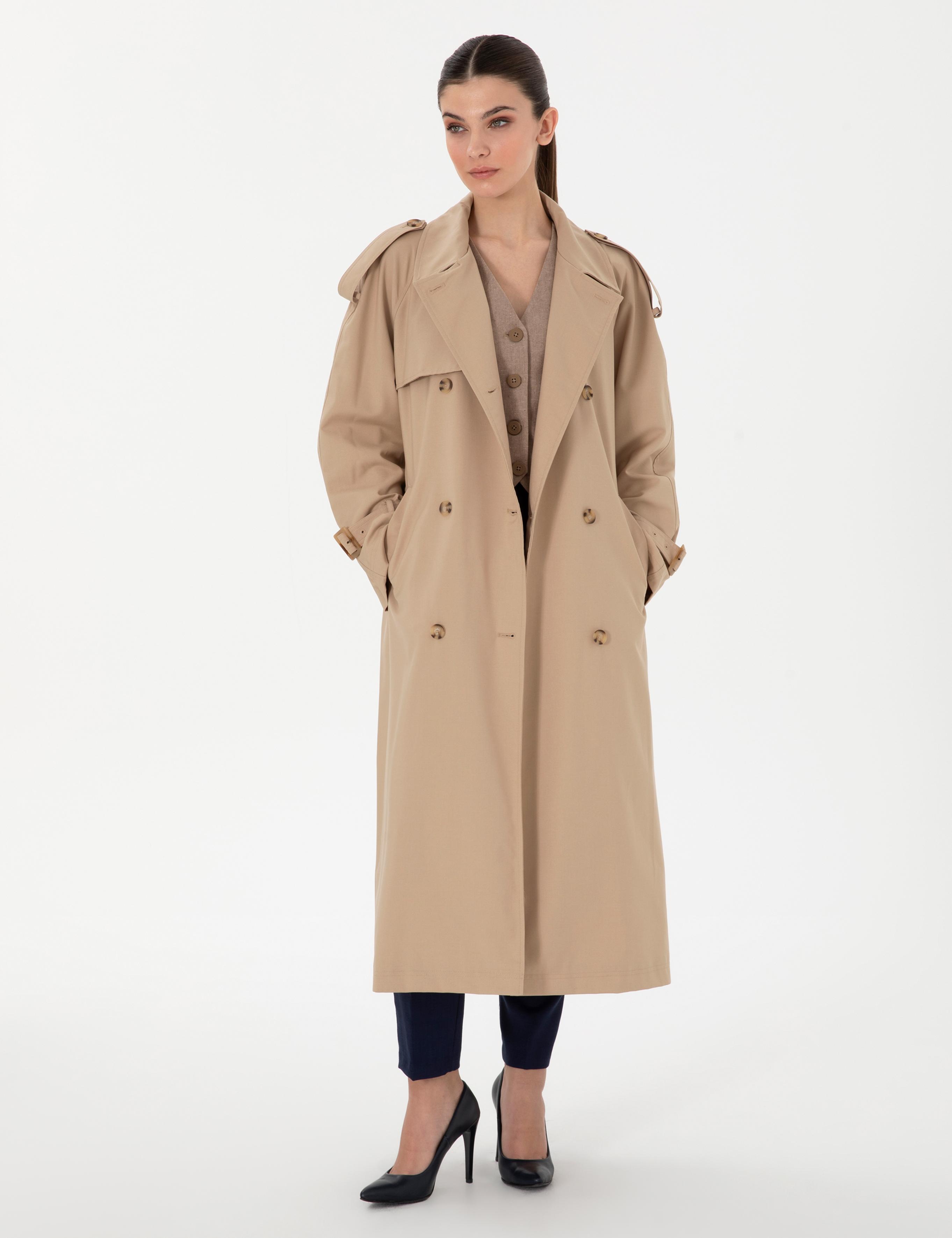 Bej Oversize Trençkot
