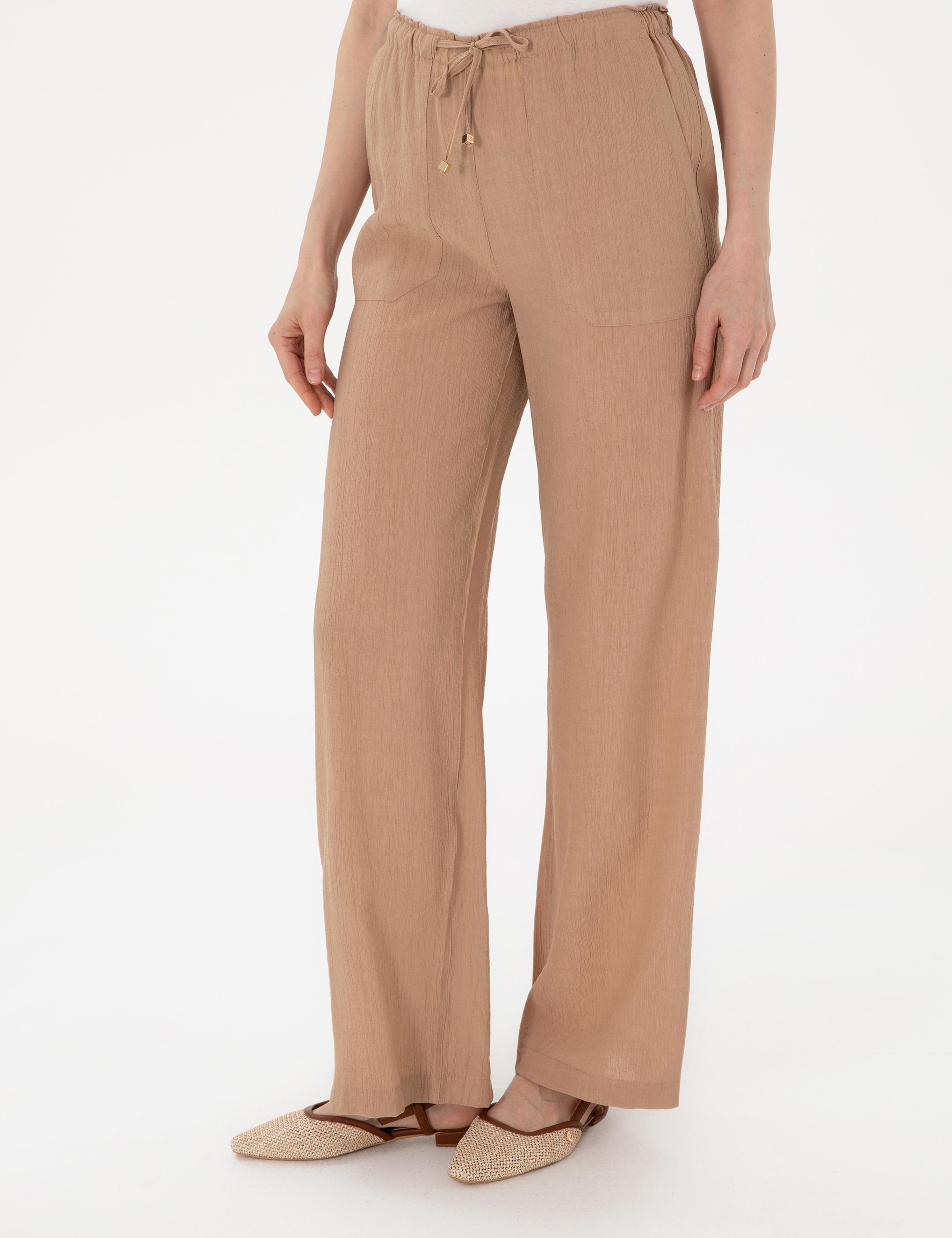 Bej Loose Fit Pantolon