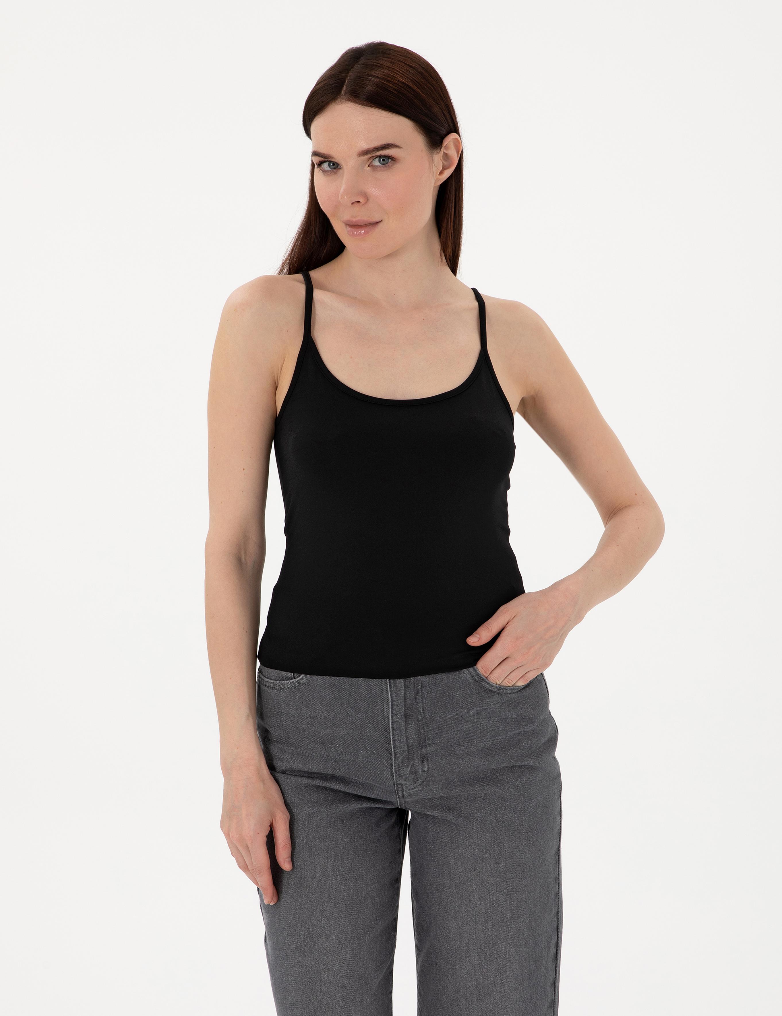 Siyah Ex. Slim Fit Örme Bluz