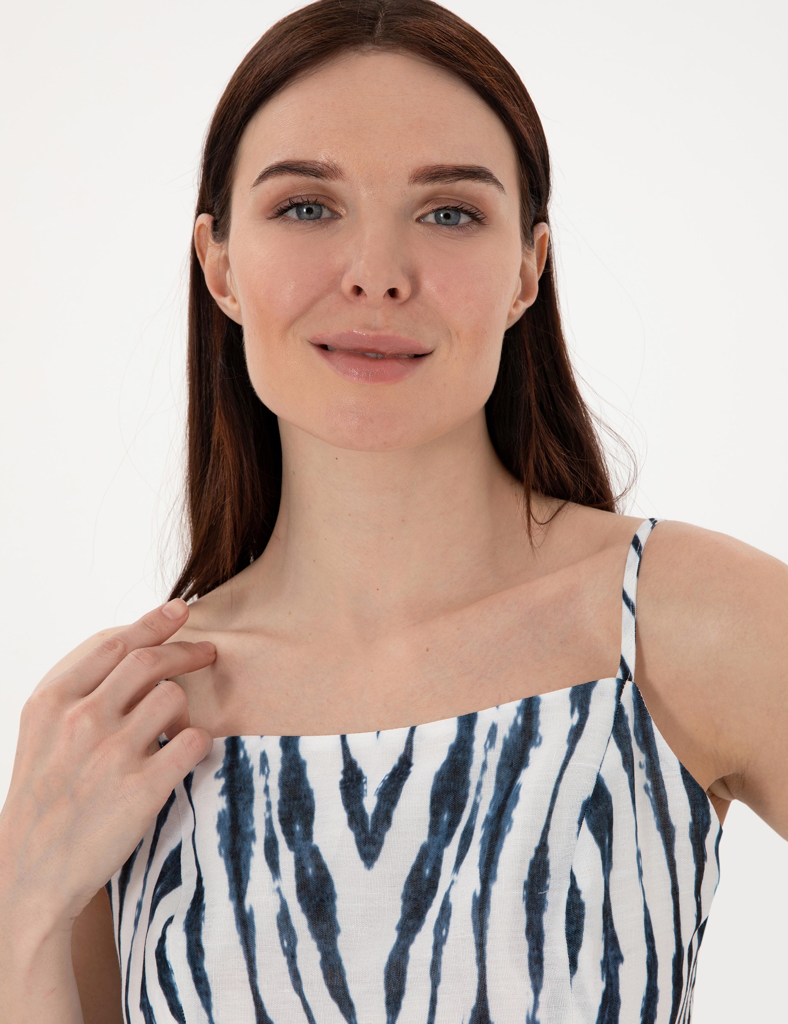 İndigo Crop Top Bluz