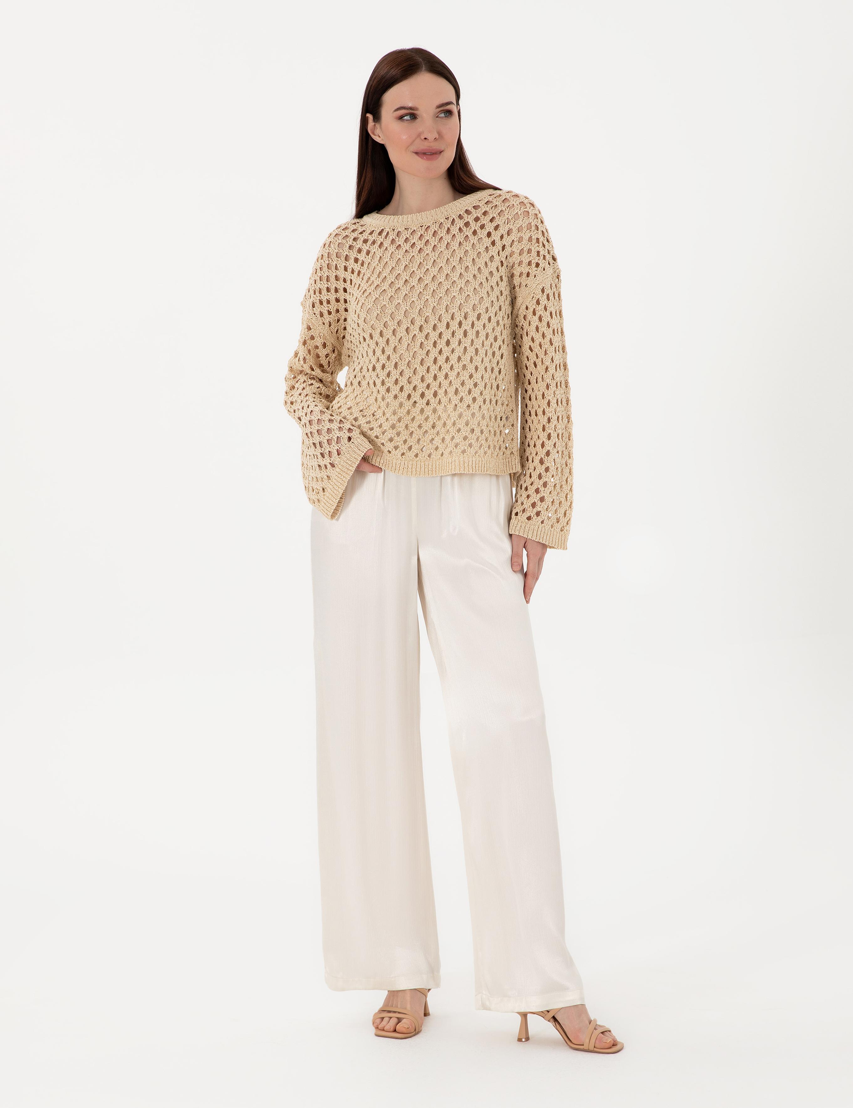 Ekru Loose Fit Pantolon