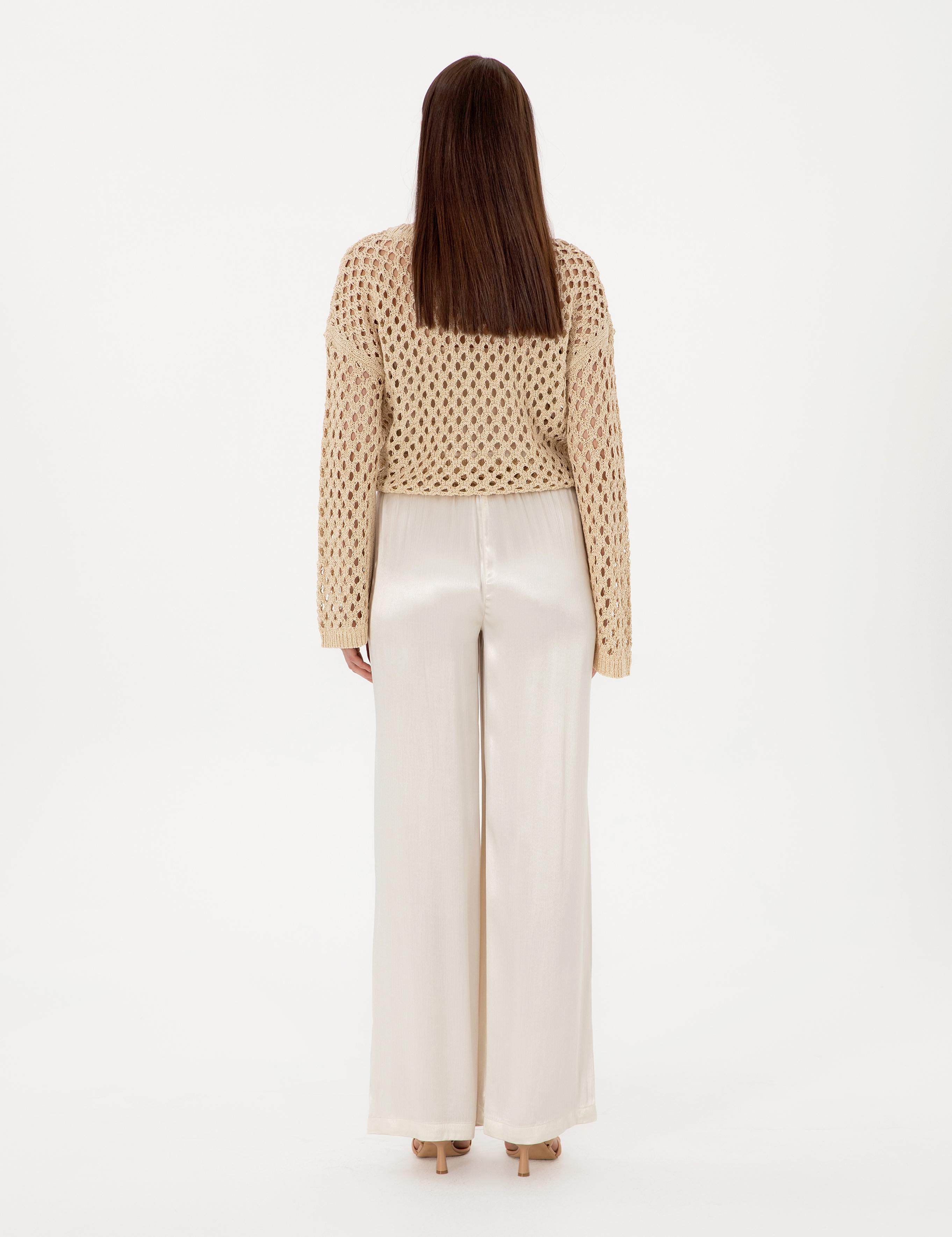 Ekru Loose Fit Pantolon