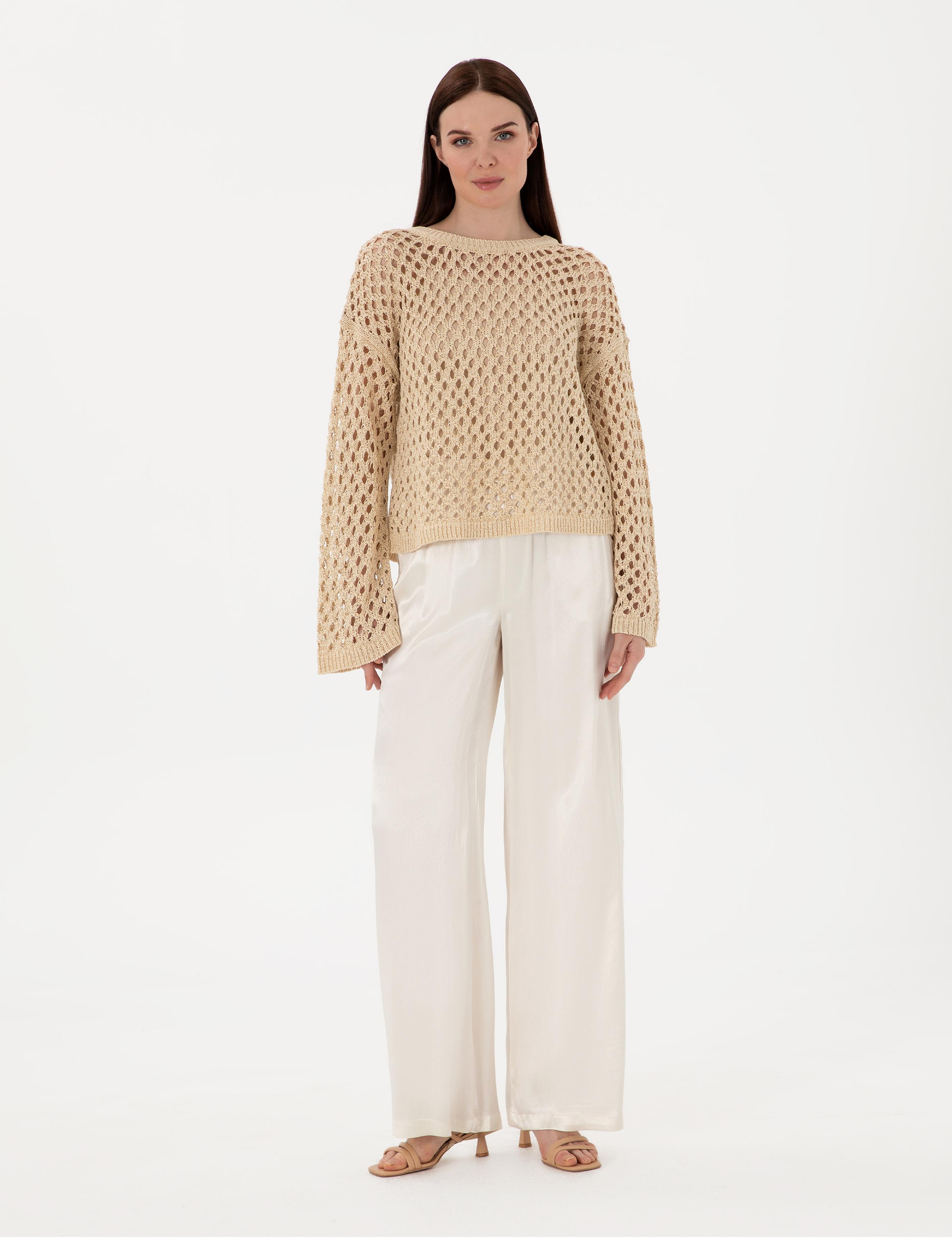 Ekru Loose Fit Pantolon