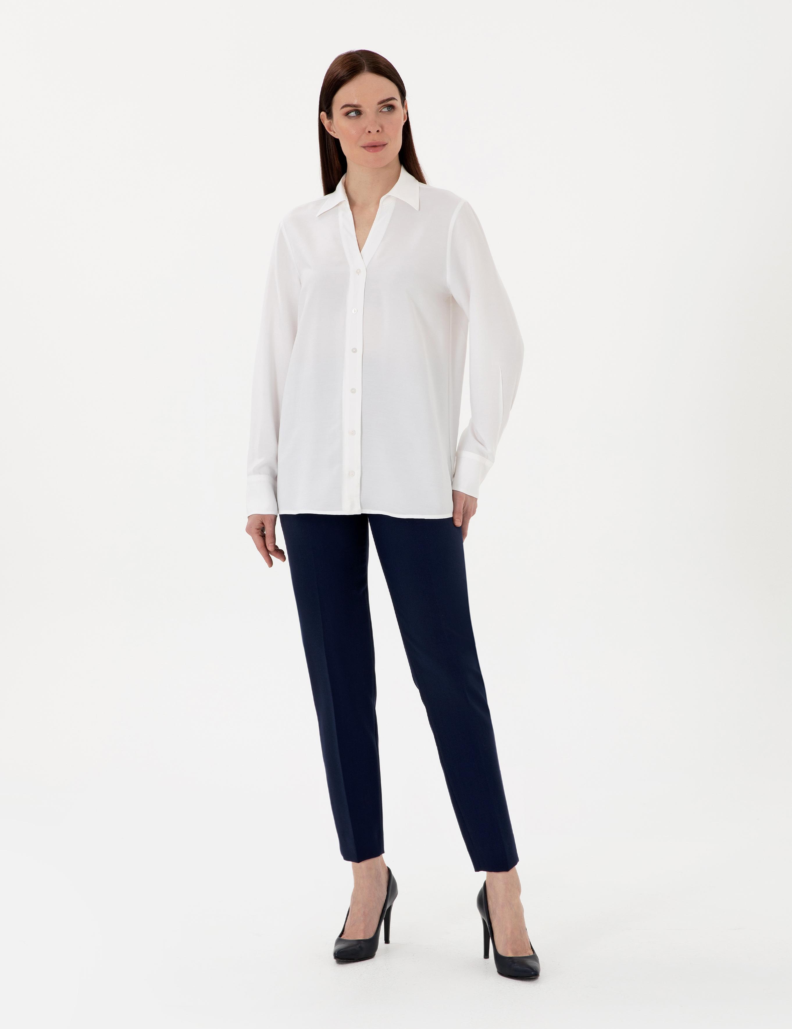 Beyaz Comfort Fit Uzun Kollu Gömlek