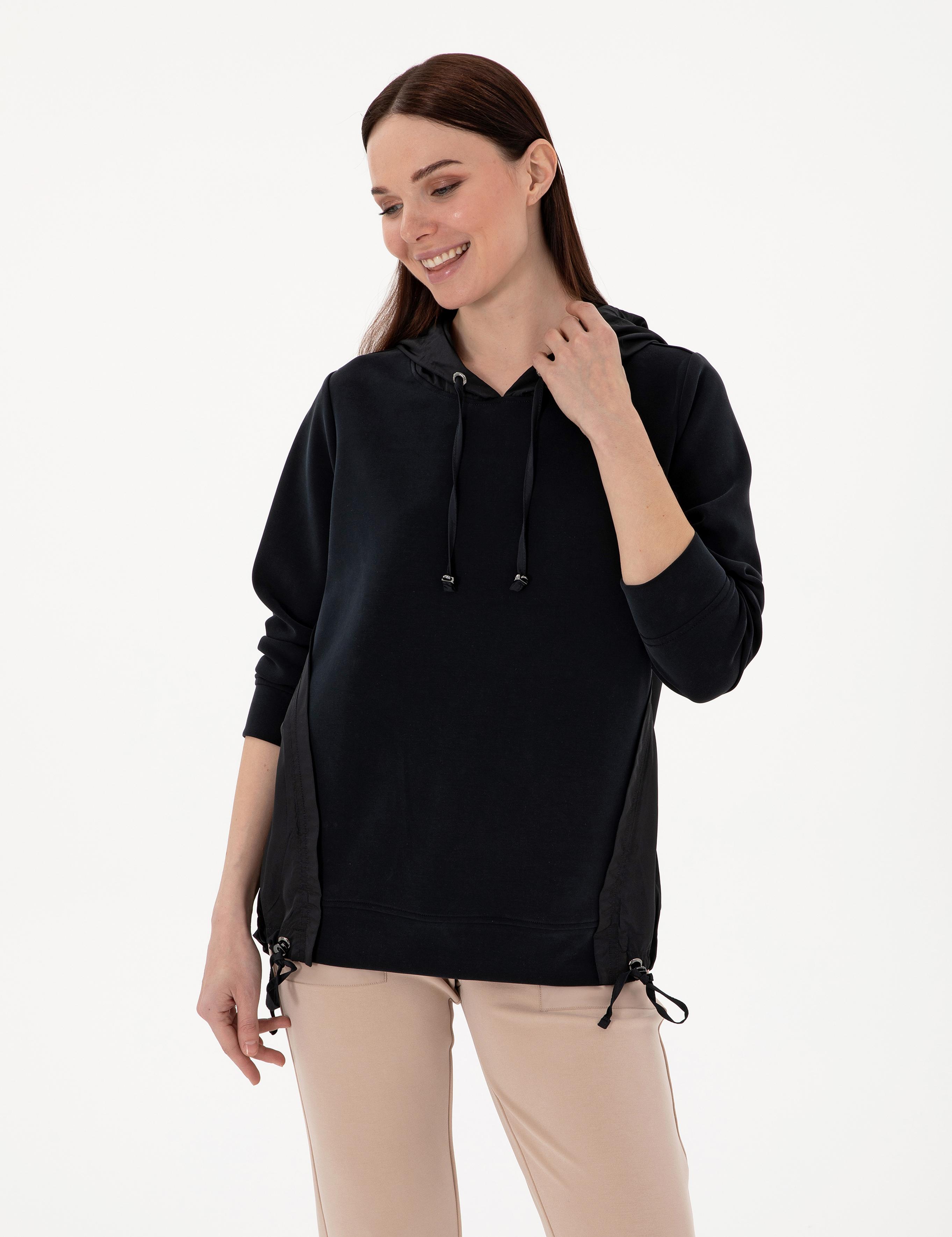 Siyah Comfort Fit Sweatshirt