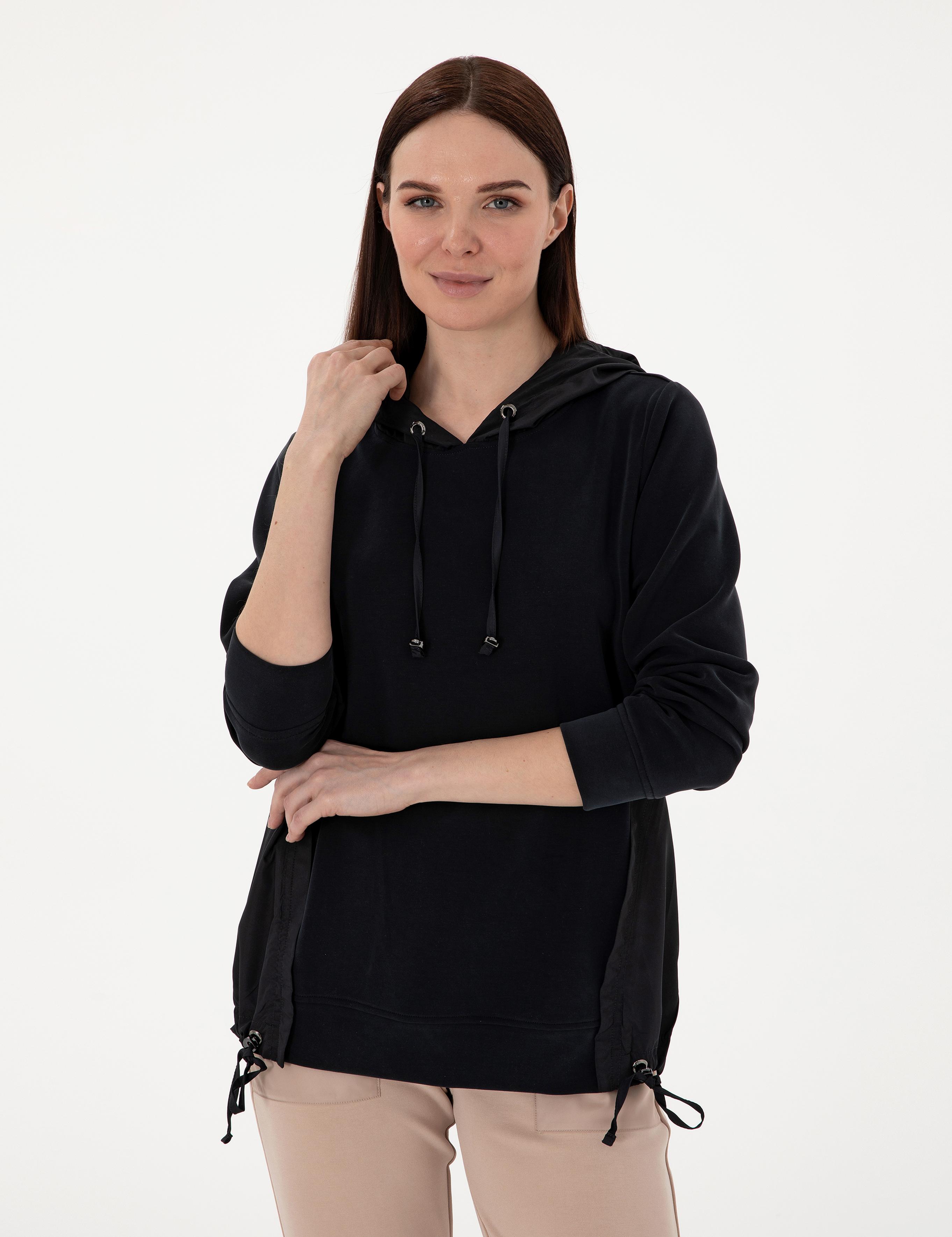 Siyah Comfort Fit Sweatshirt