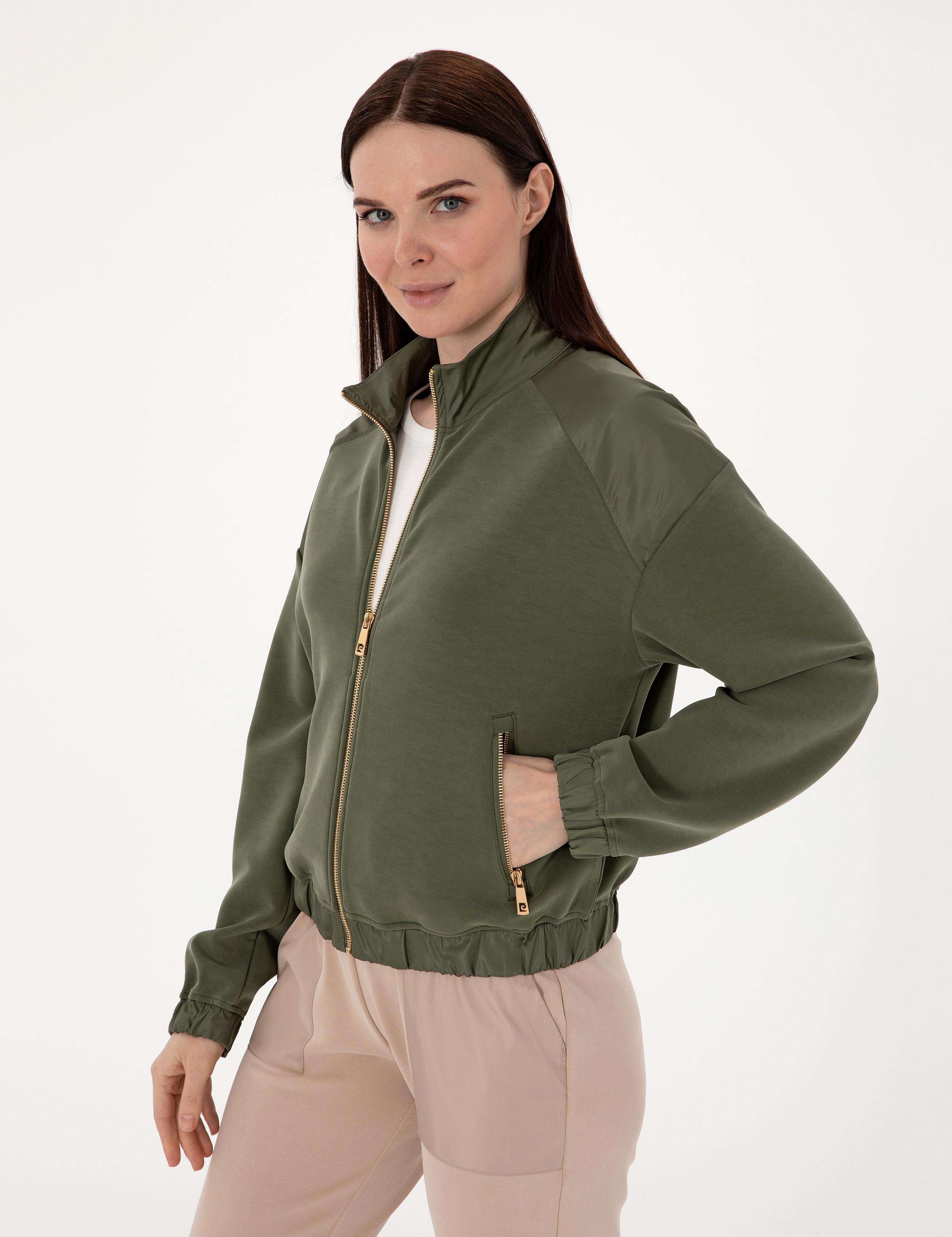 Haki Comfort Fit Örme Hırka