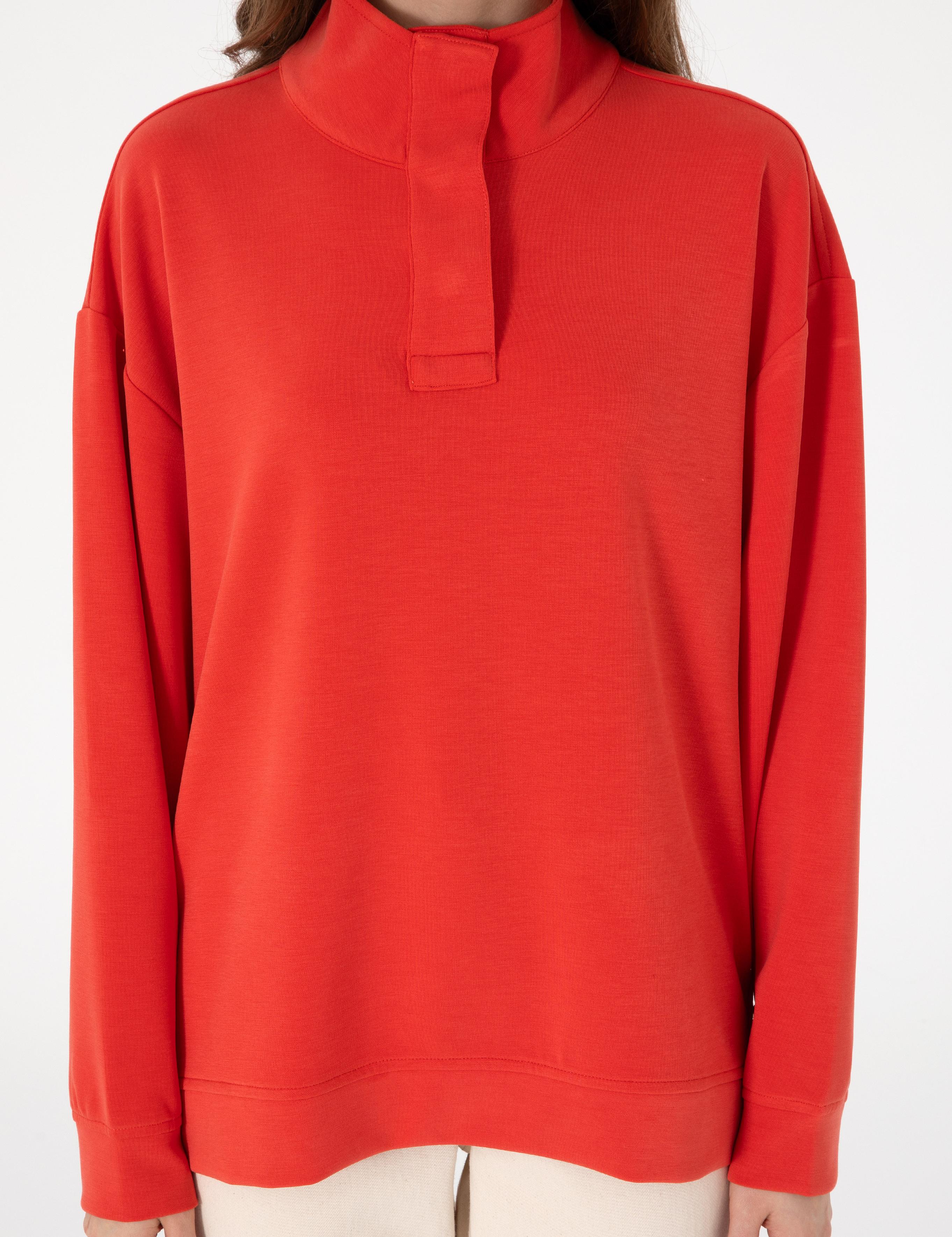 Kırmızı Comfort Fit Sweatshirt