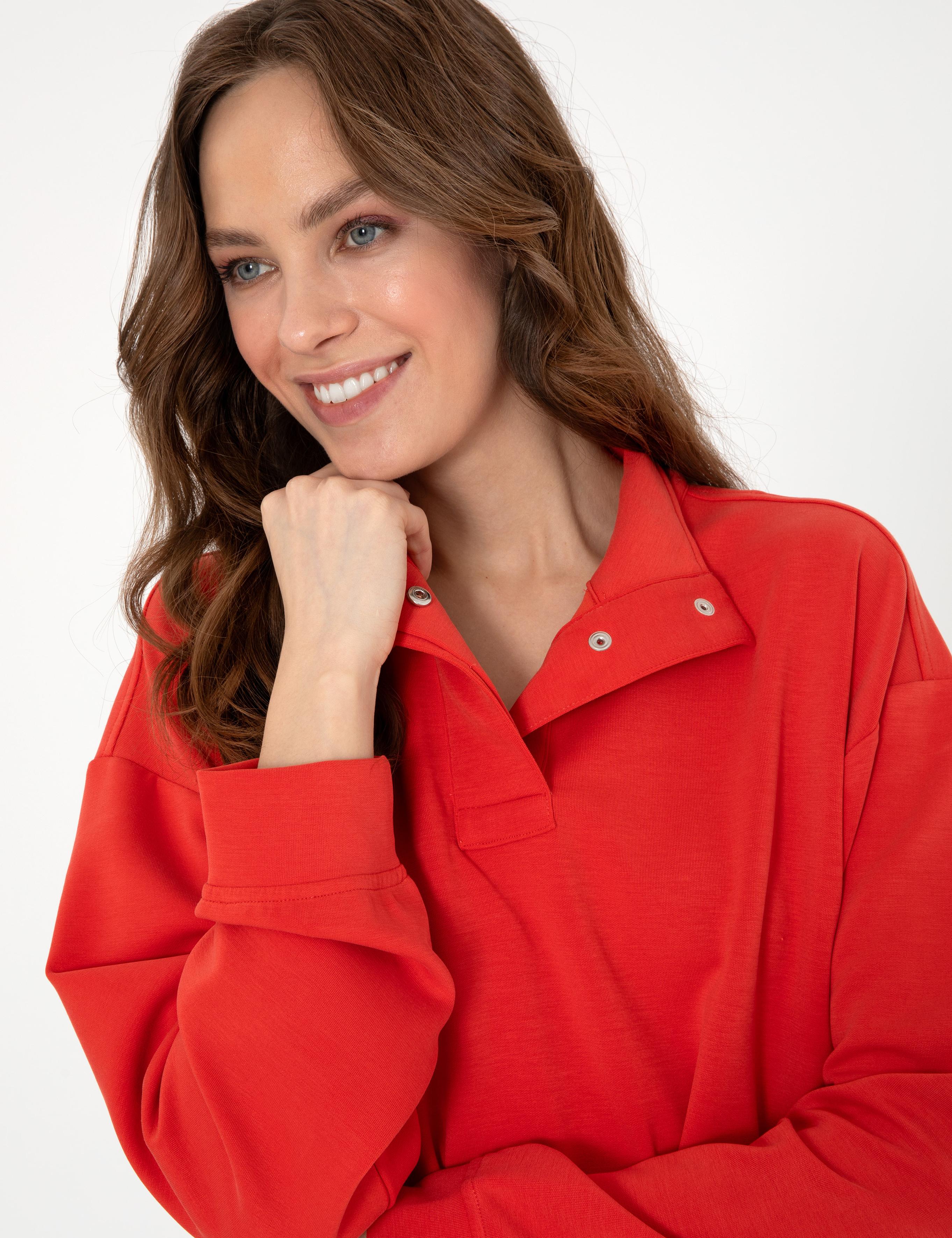 Kırmızı Comfort Fit Sweatshirt