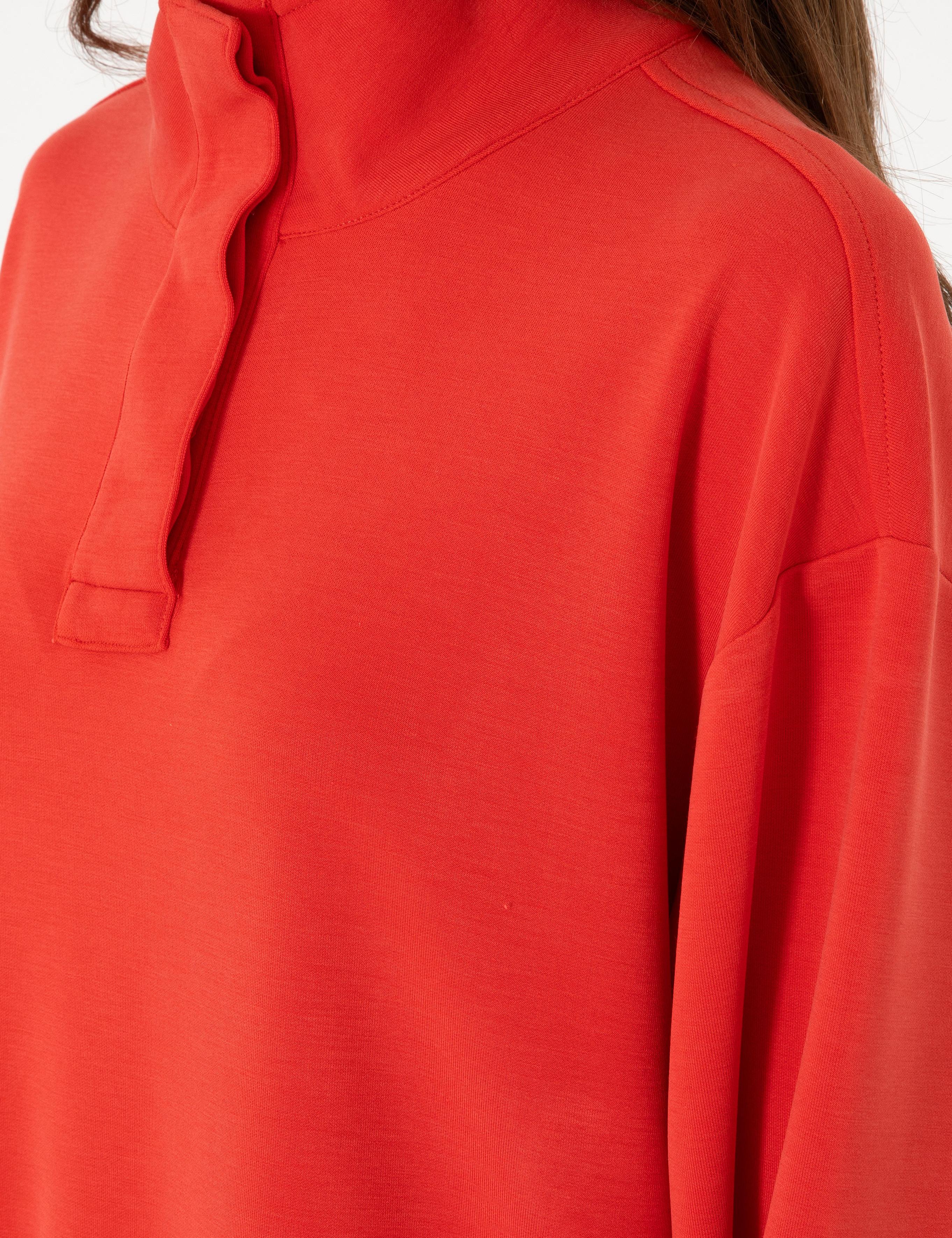 Kırmızı Comfort Fit Sweatshirt