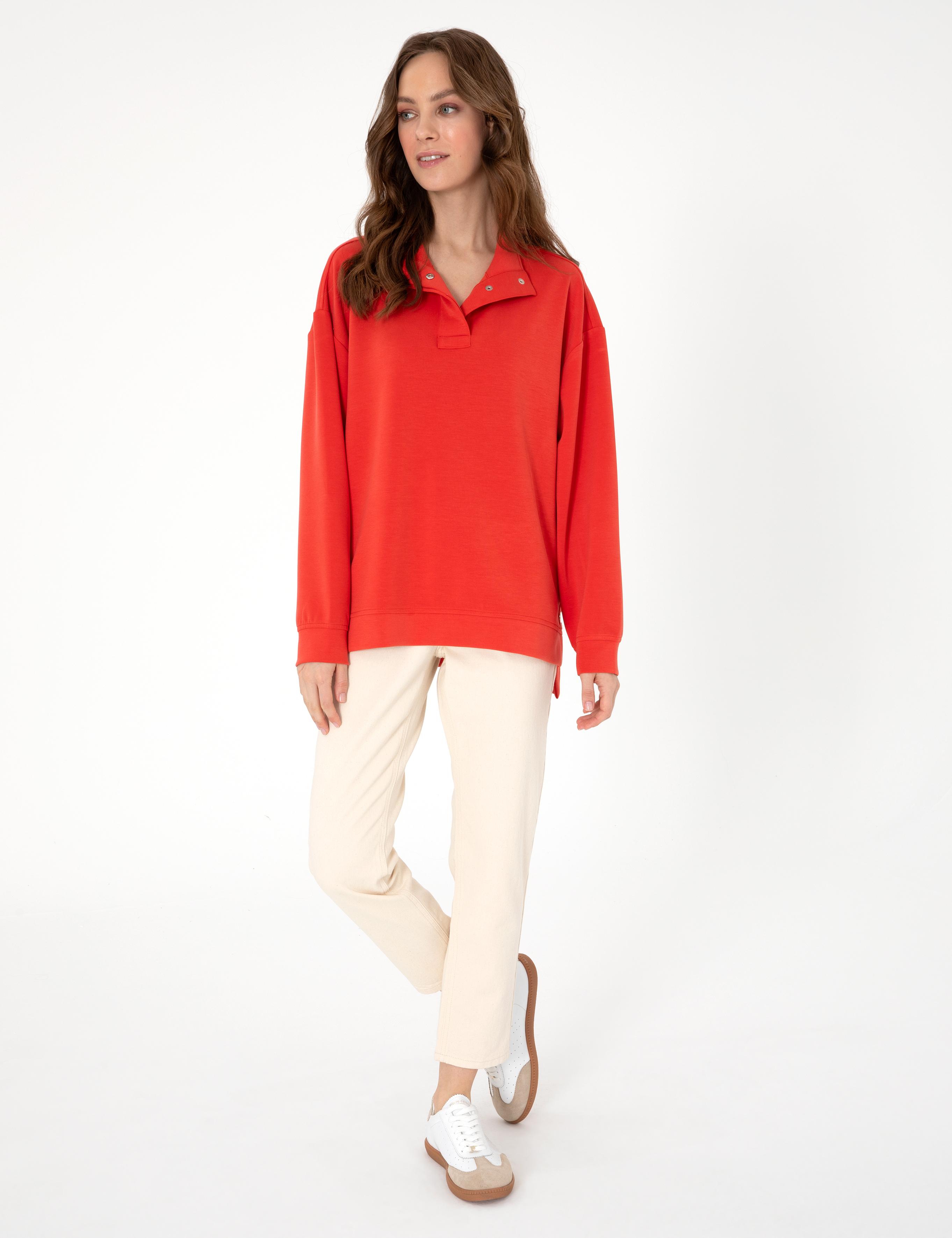 Kırmızı Comfort Fit Sweatshirt
