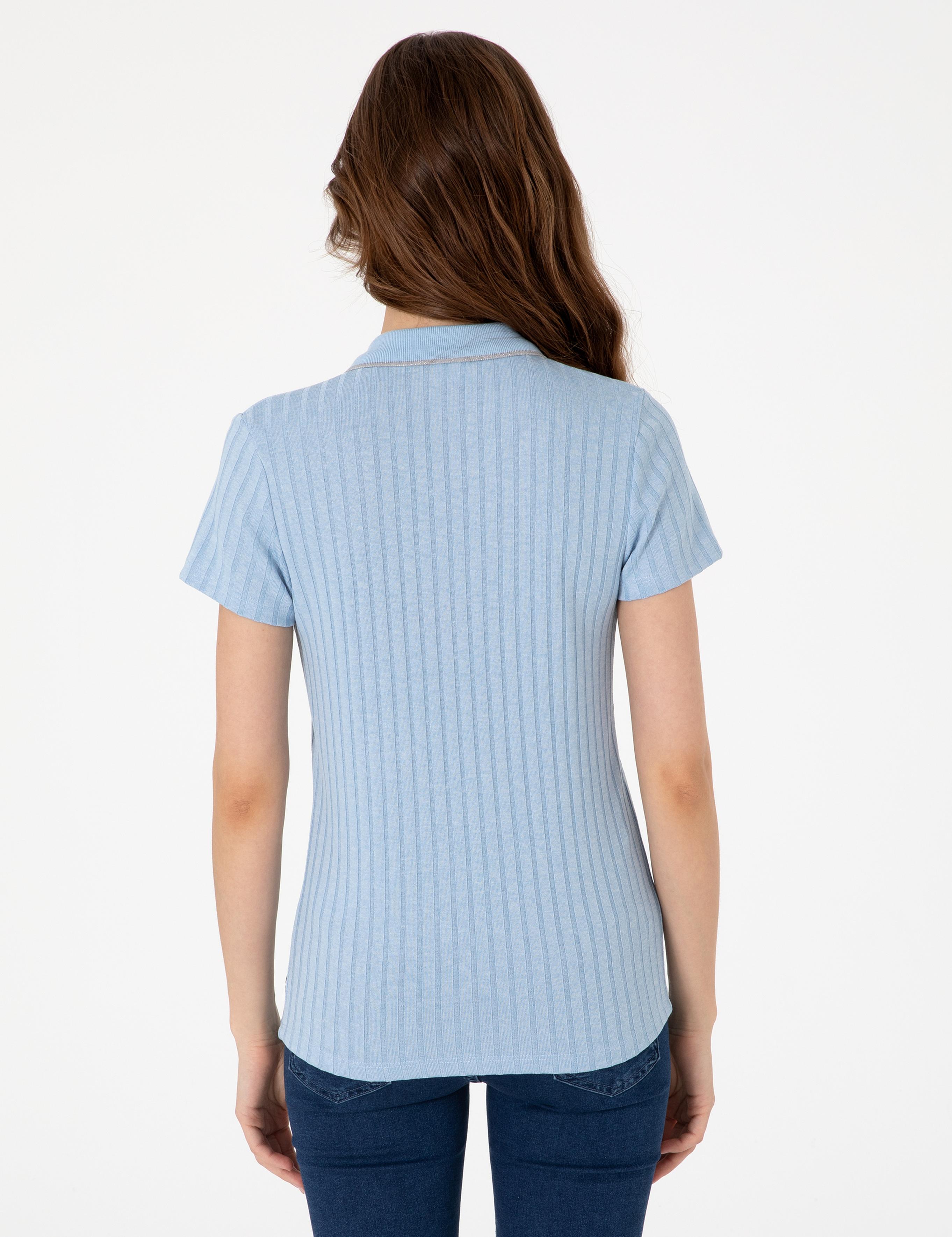 Açık Mavi Slim Fit Basic Tişört