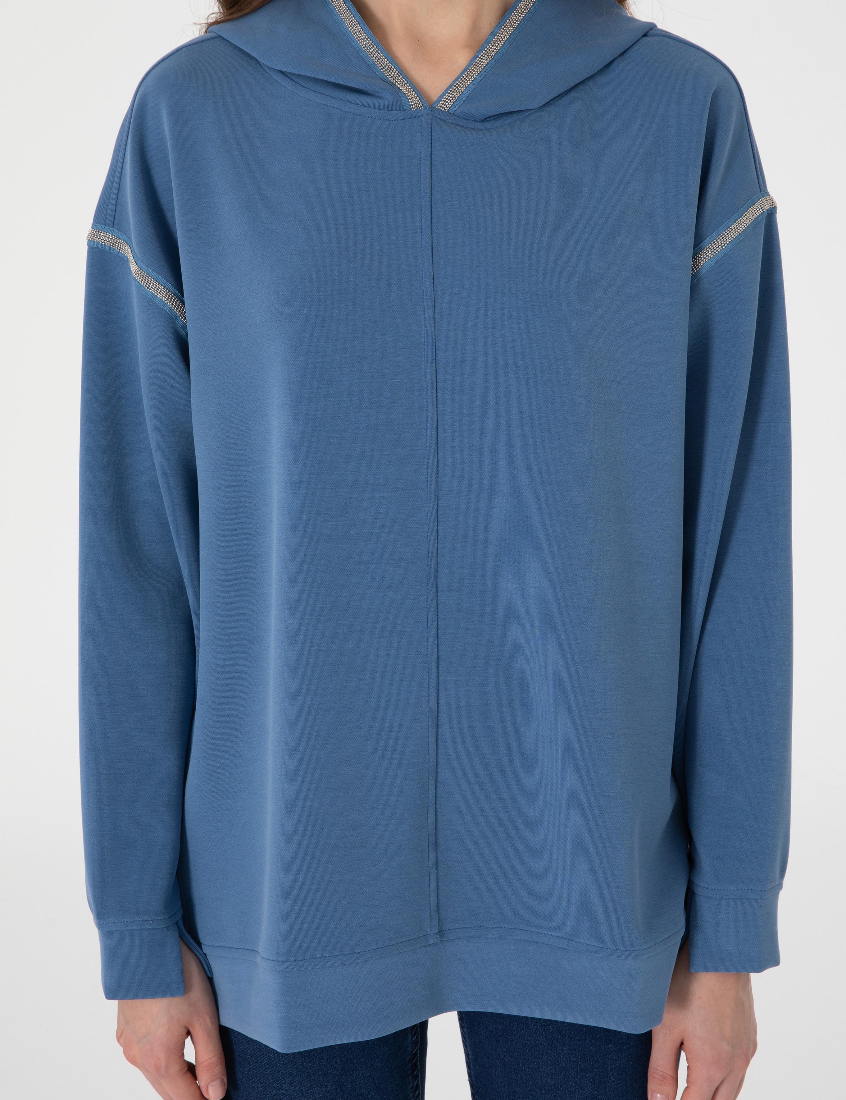 İndigo Oversize Sweatshirt