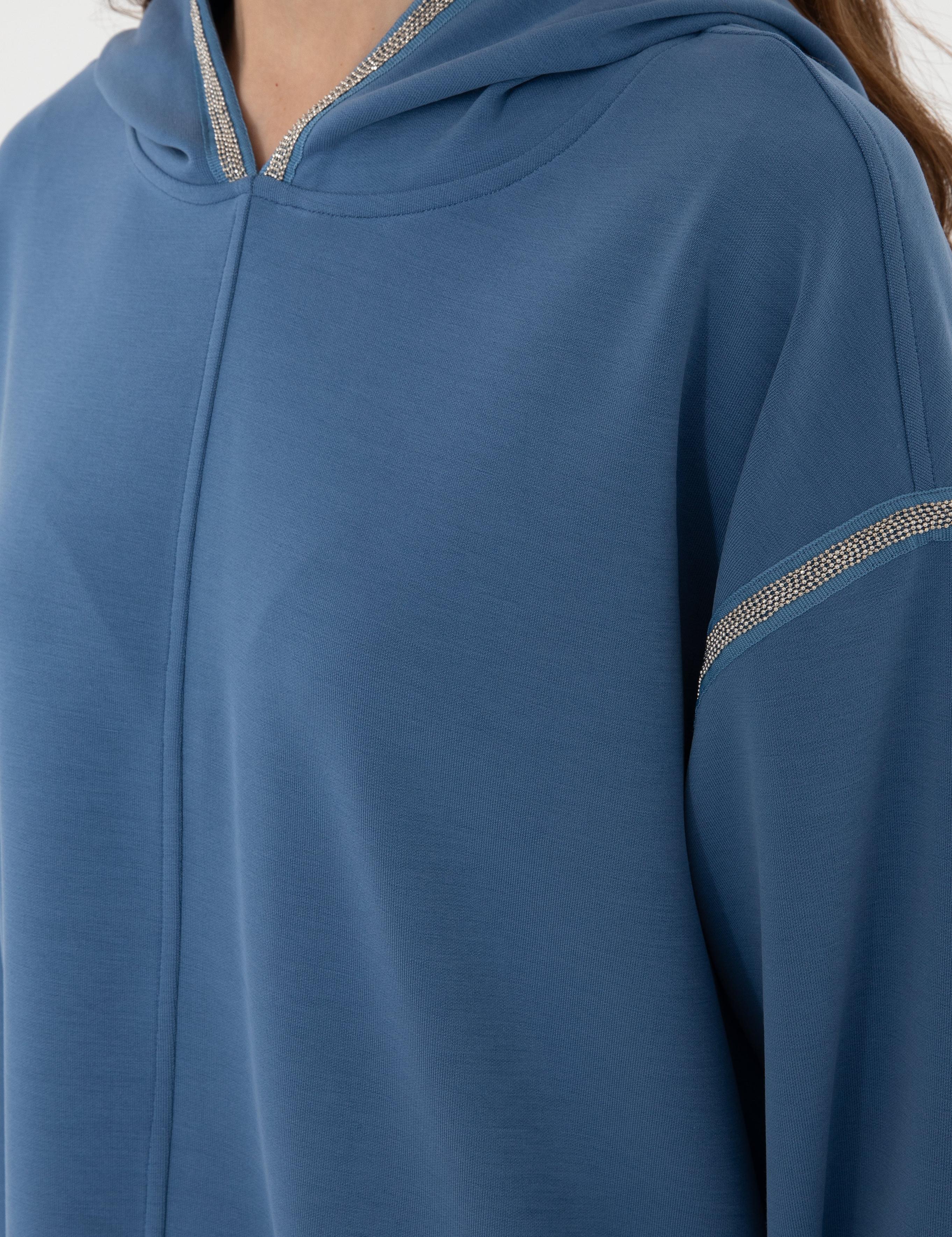 İndigo Oversize Sweatshirt