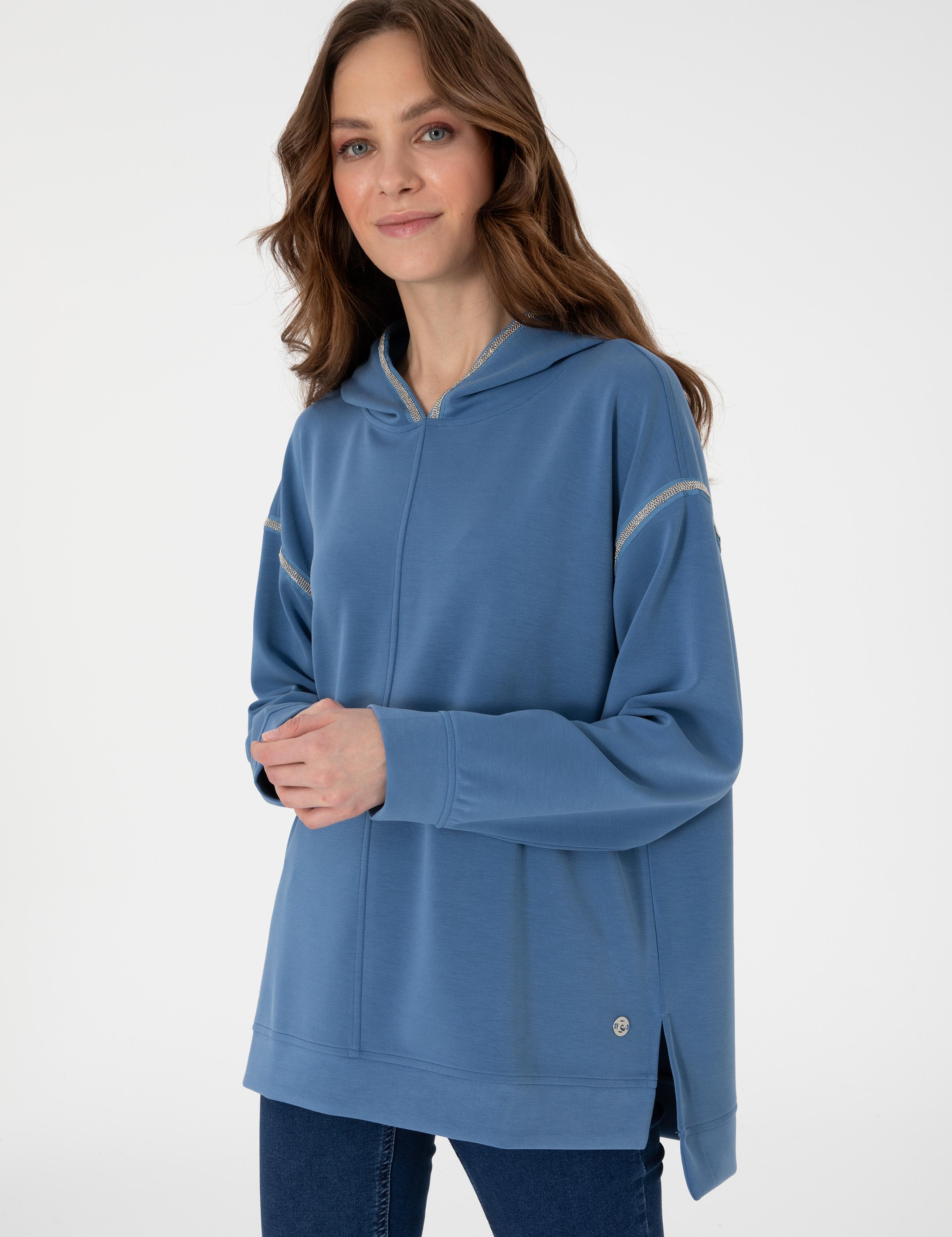 İndigo Oversize Sweatshirt