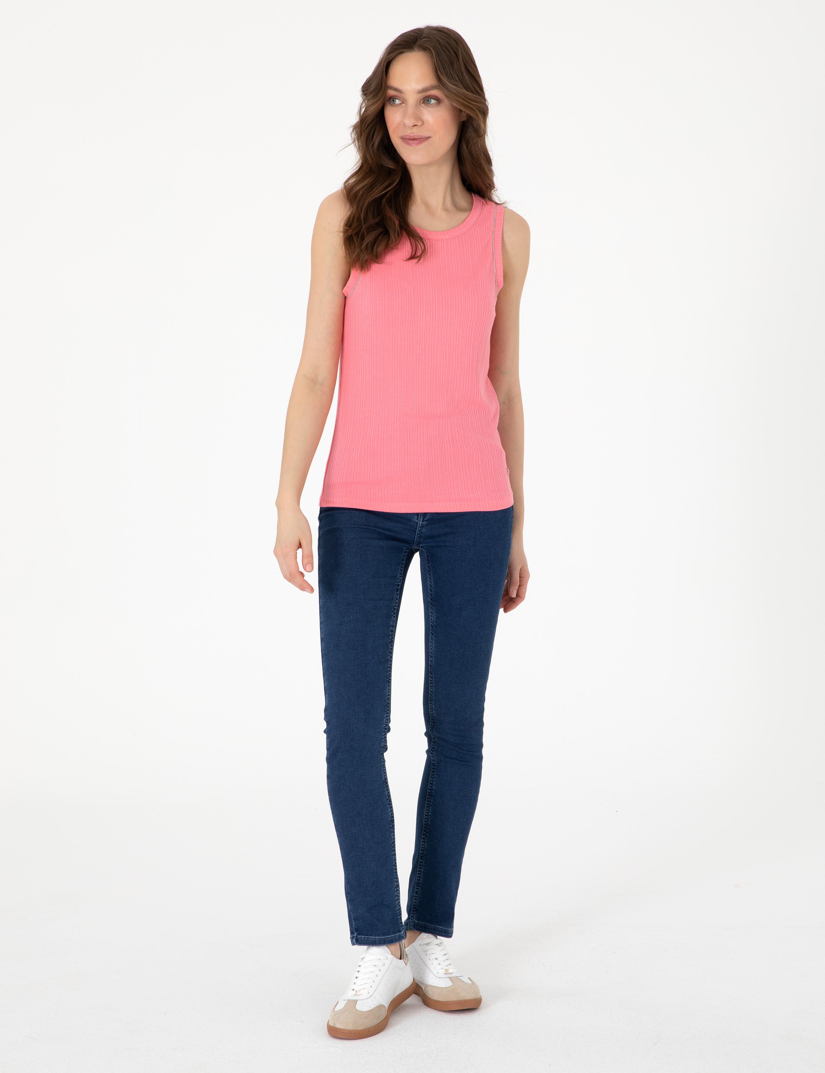 Pembe Ex. Slim Fit Örme Bluz