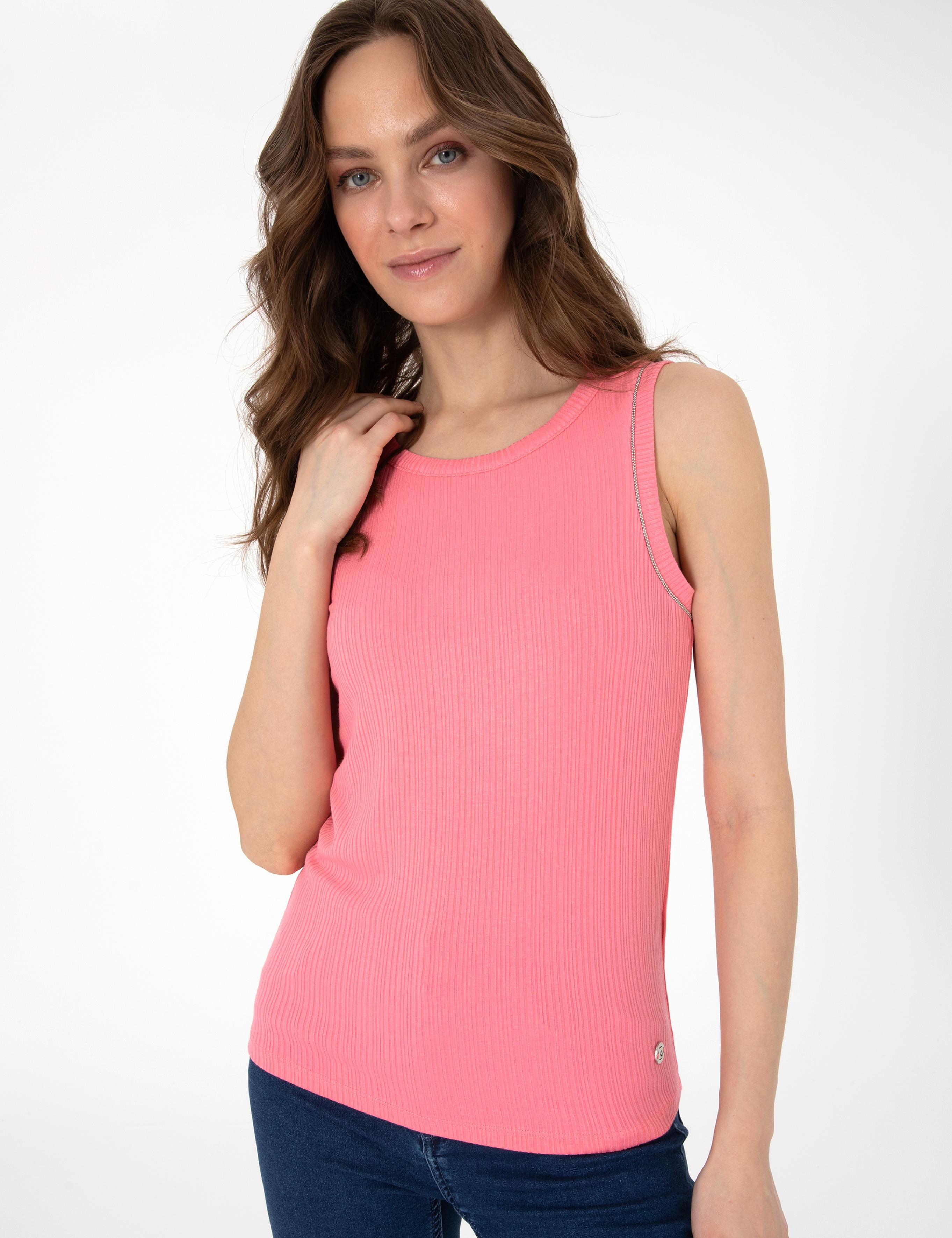 Pembe Ex. Slim Fit Örme Bluz