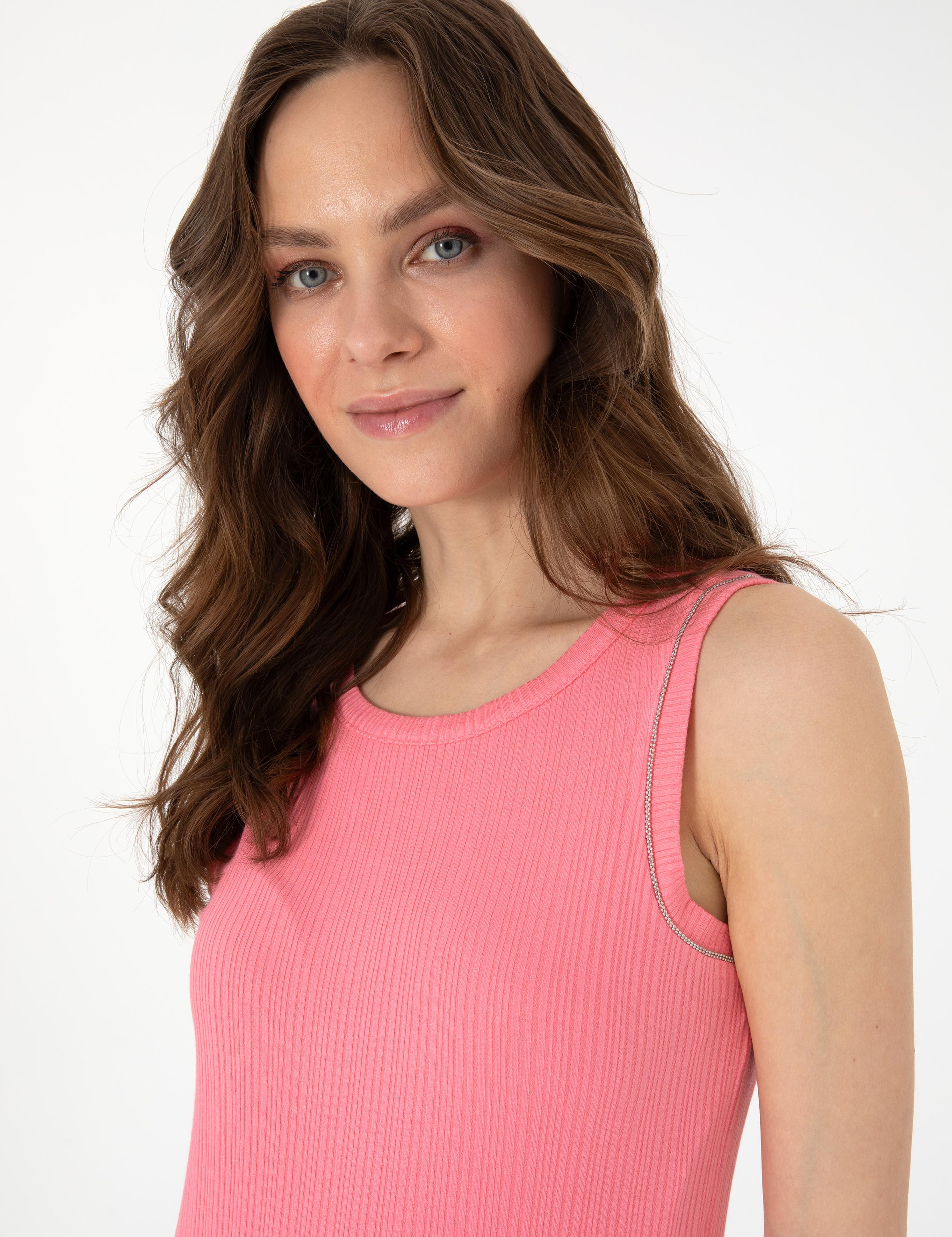 Pembe Ex. Slim Fit Örme Bluz