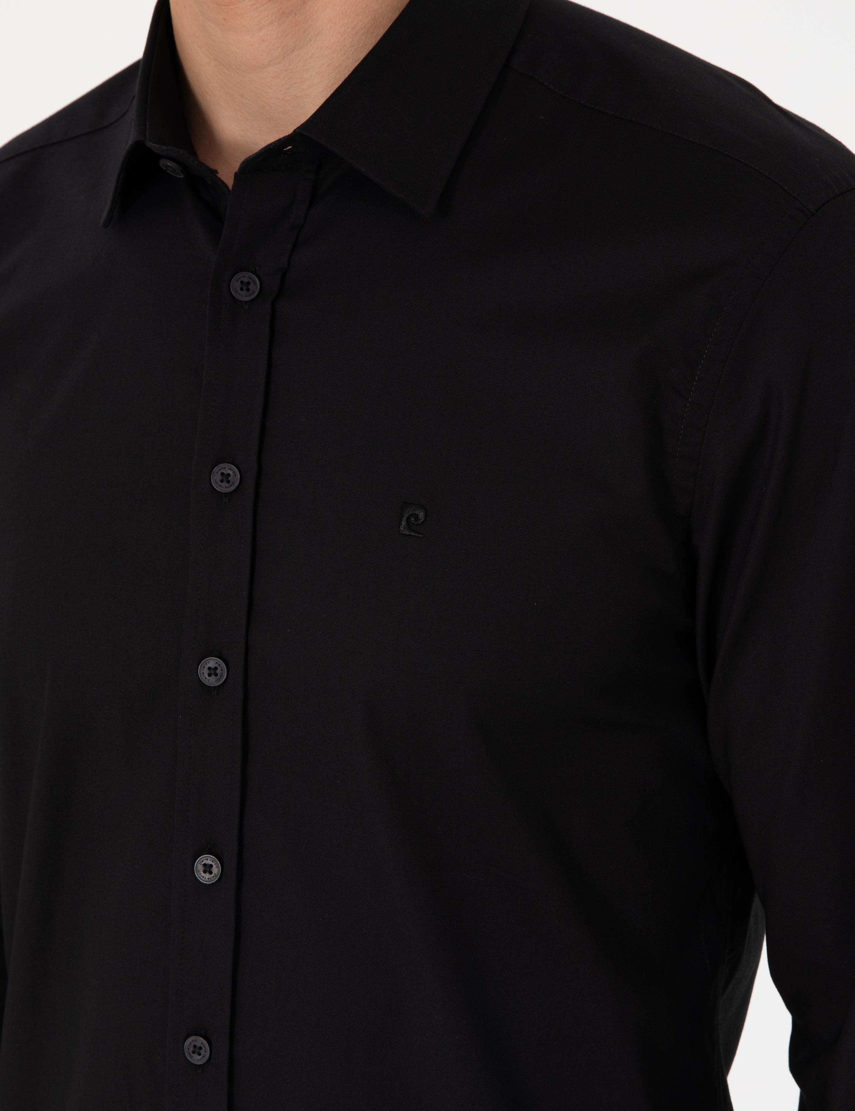 Siyah Slim Fit Uzun Kollu Gömlek
