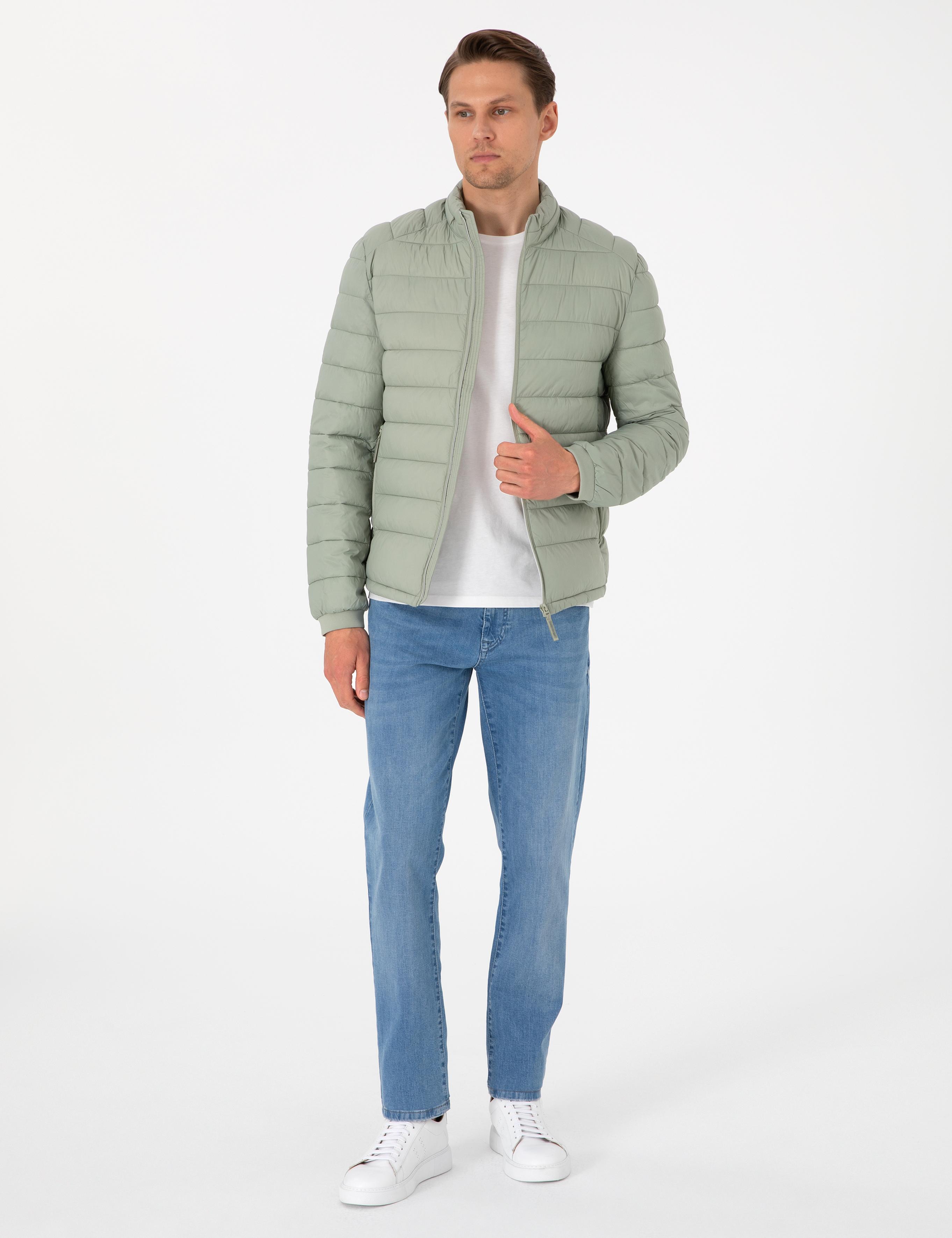 Yeşil Cropped Slim Mont