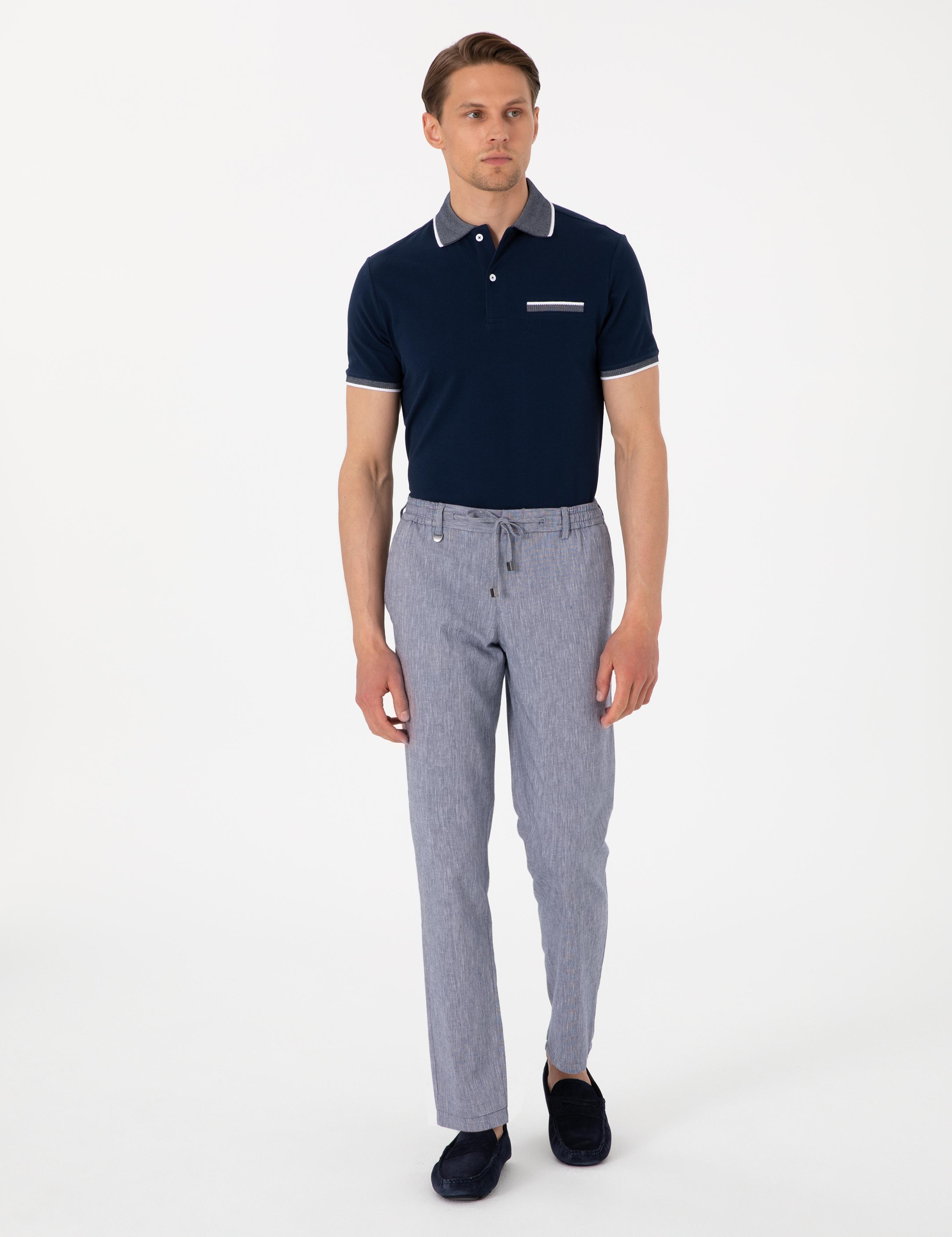 Koyu Mavi Ex. Slim Fit Kumaş Pantolon