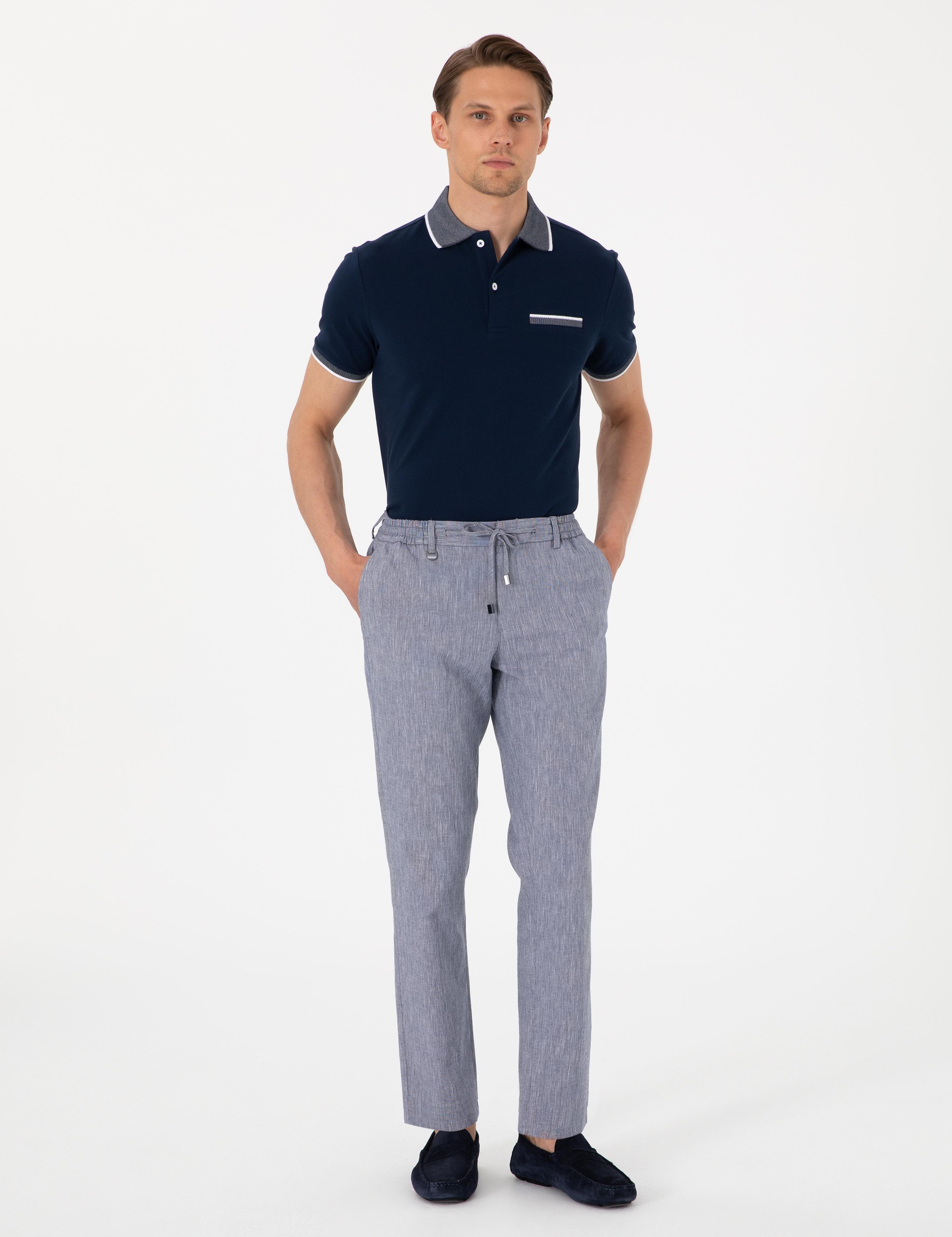 Koyu Mavi Ex. Slim Fit Kumaş Pantolon
