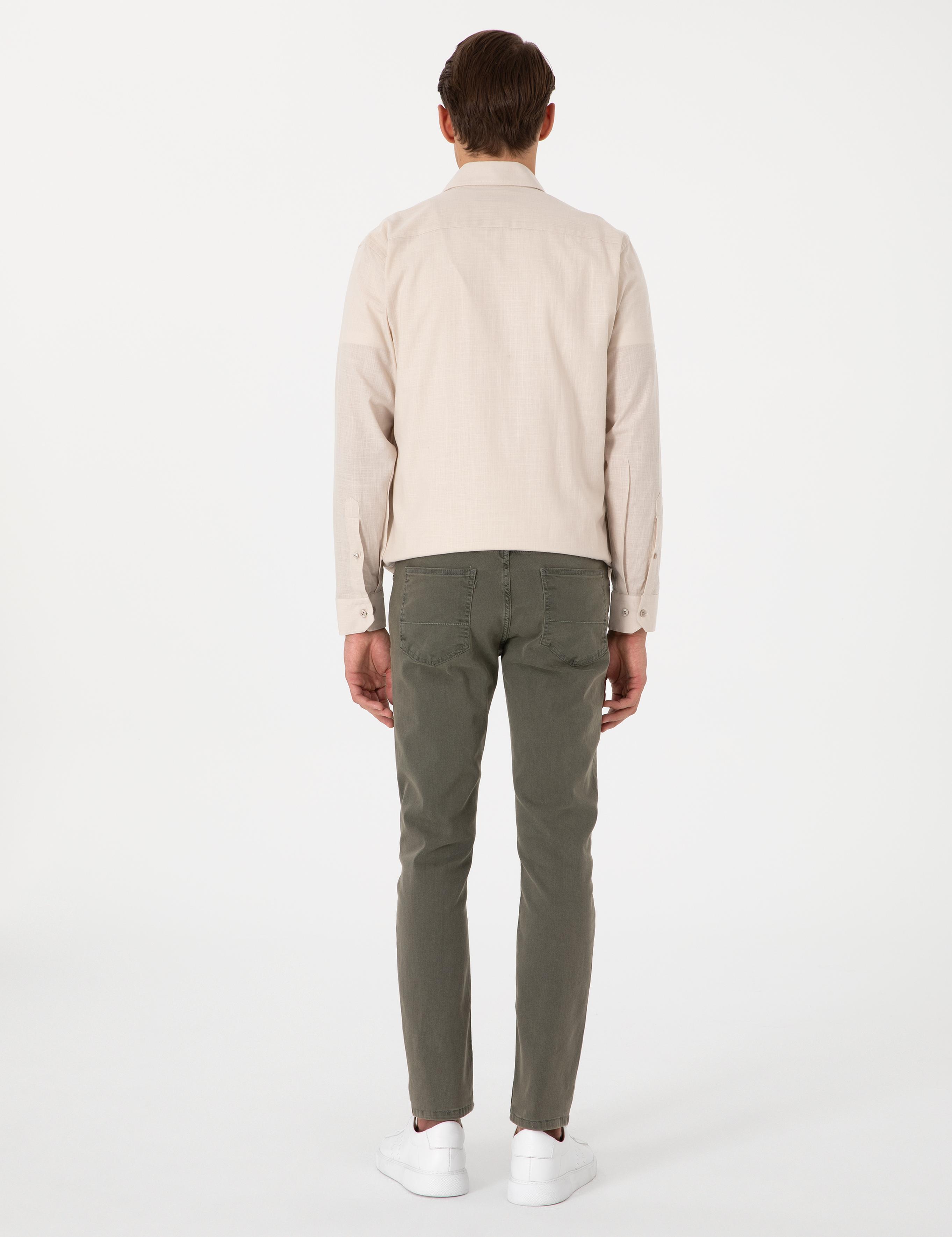 Haki Slim Fit Jean Pantolon