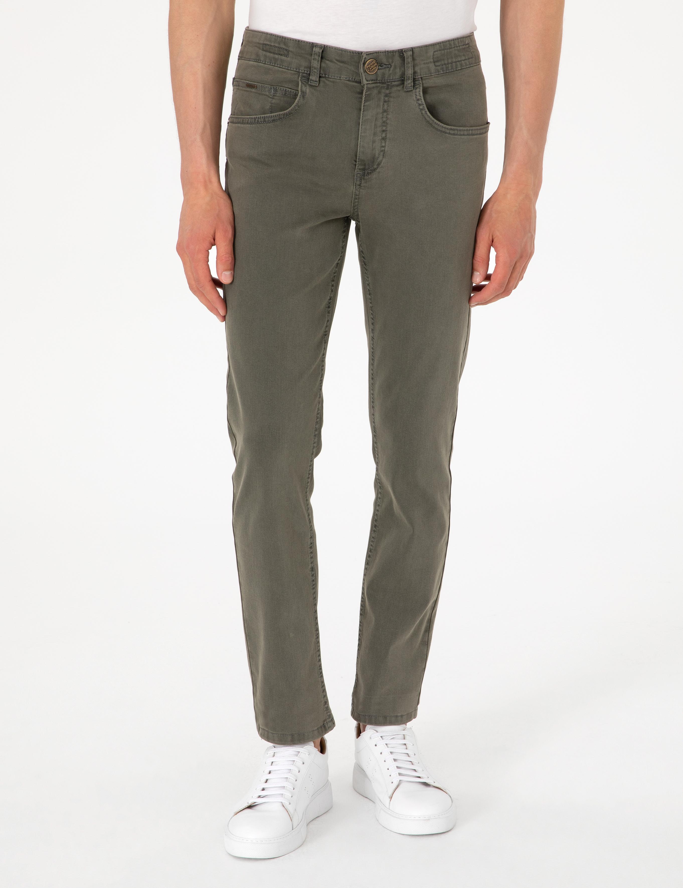 Haki Slim Fit Jean Pantolon