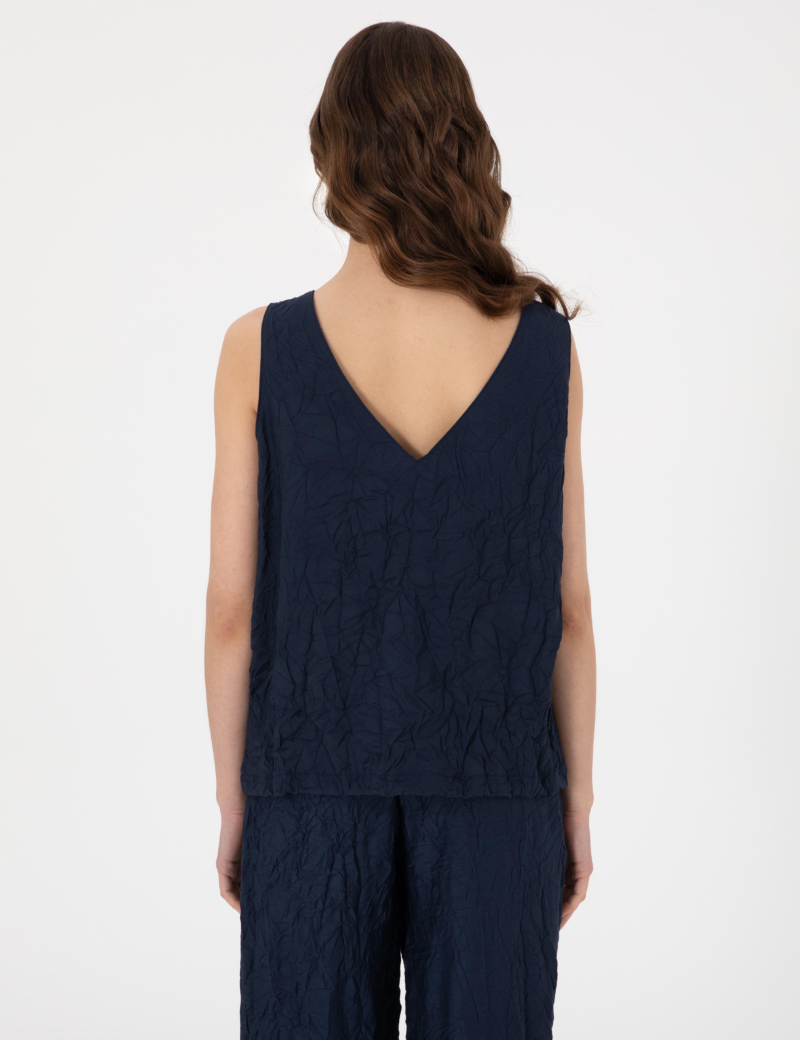 Lacivert Regular Fit Bluz