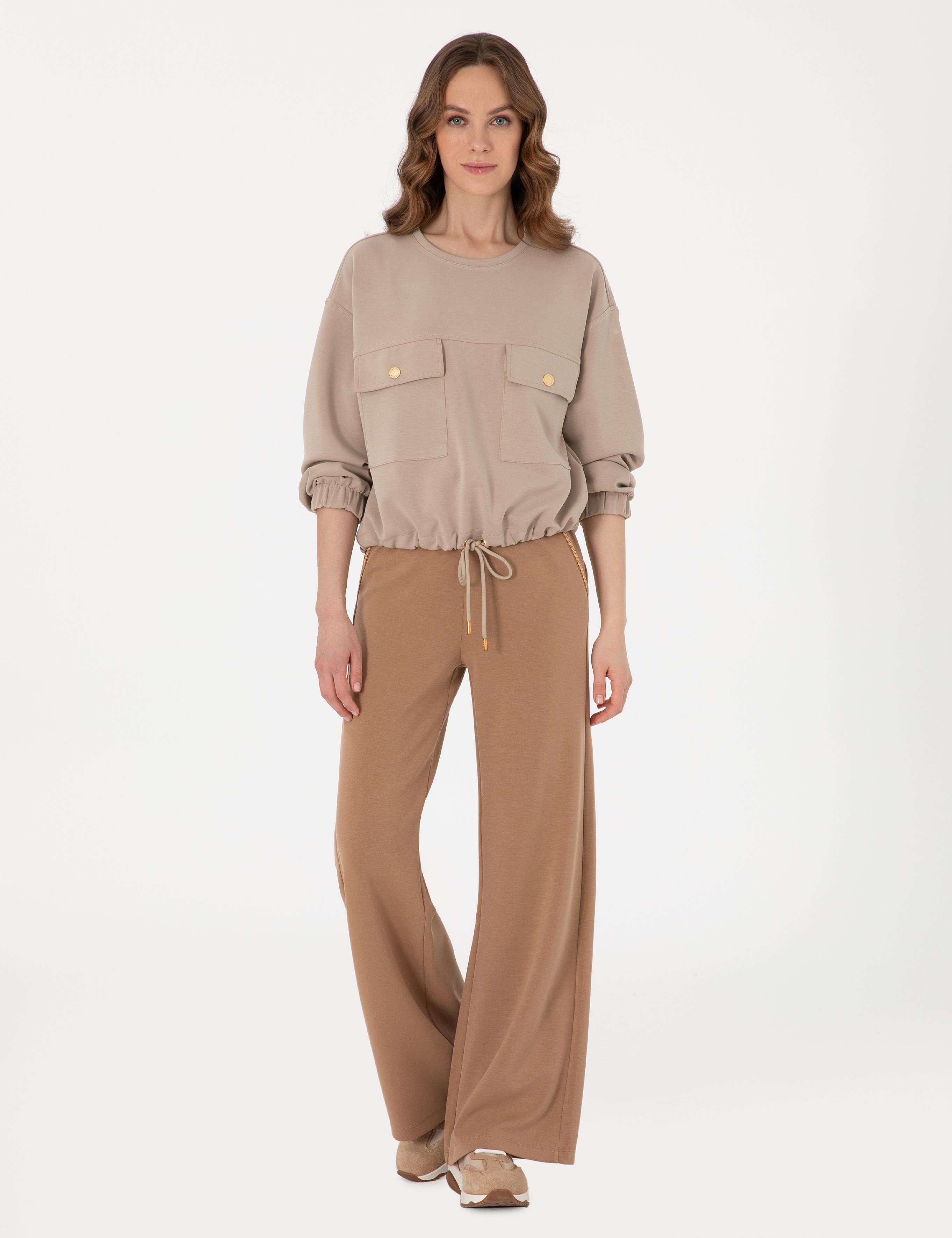 Kahverengi Flare Fit Eşofman Altı