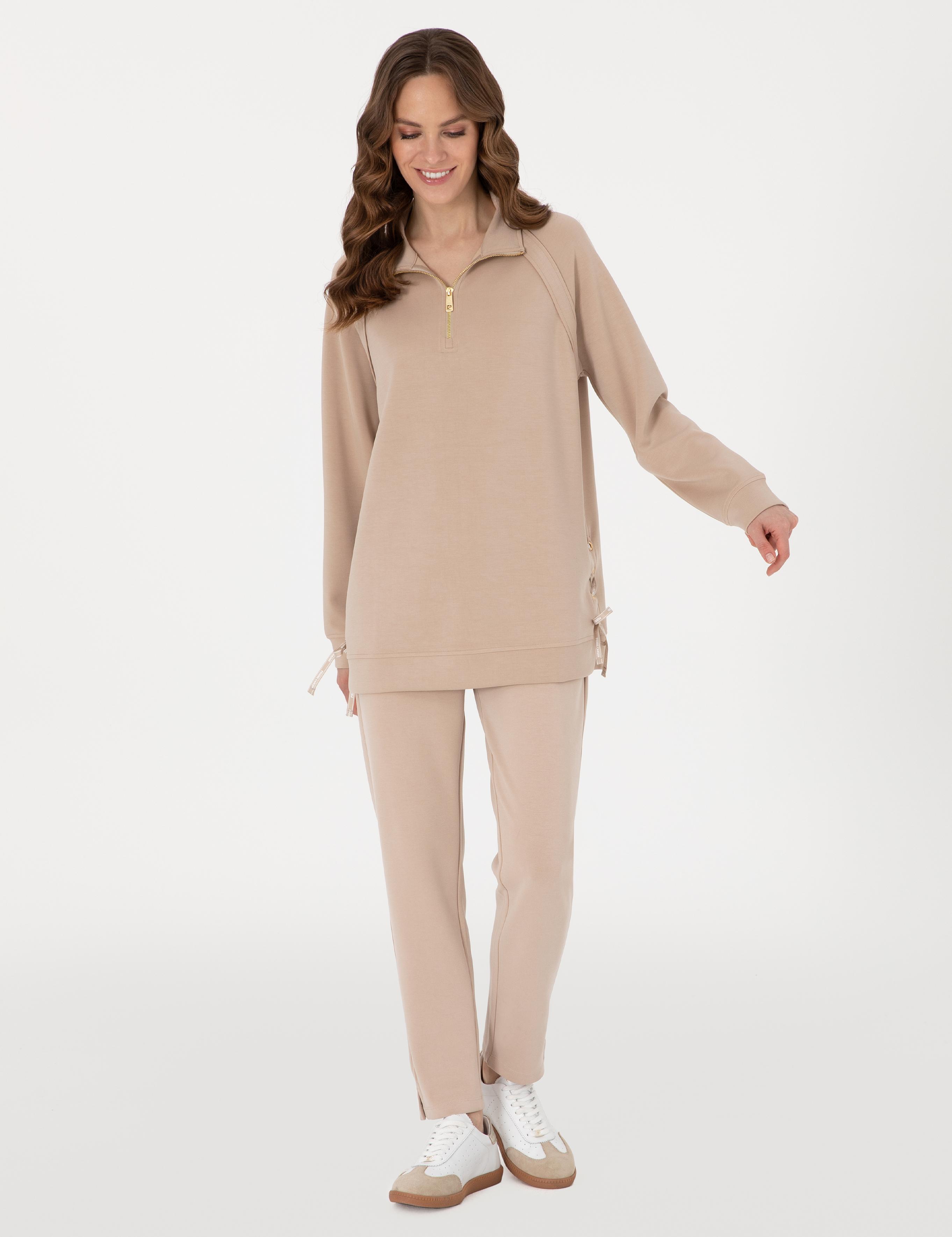 Bej Comfort Fit Sweatshirt
