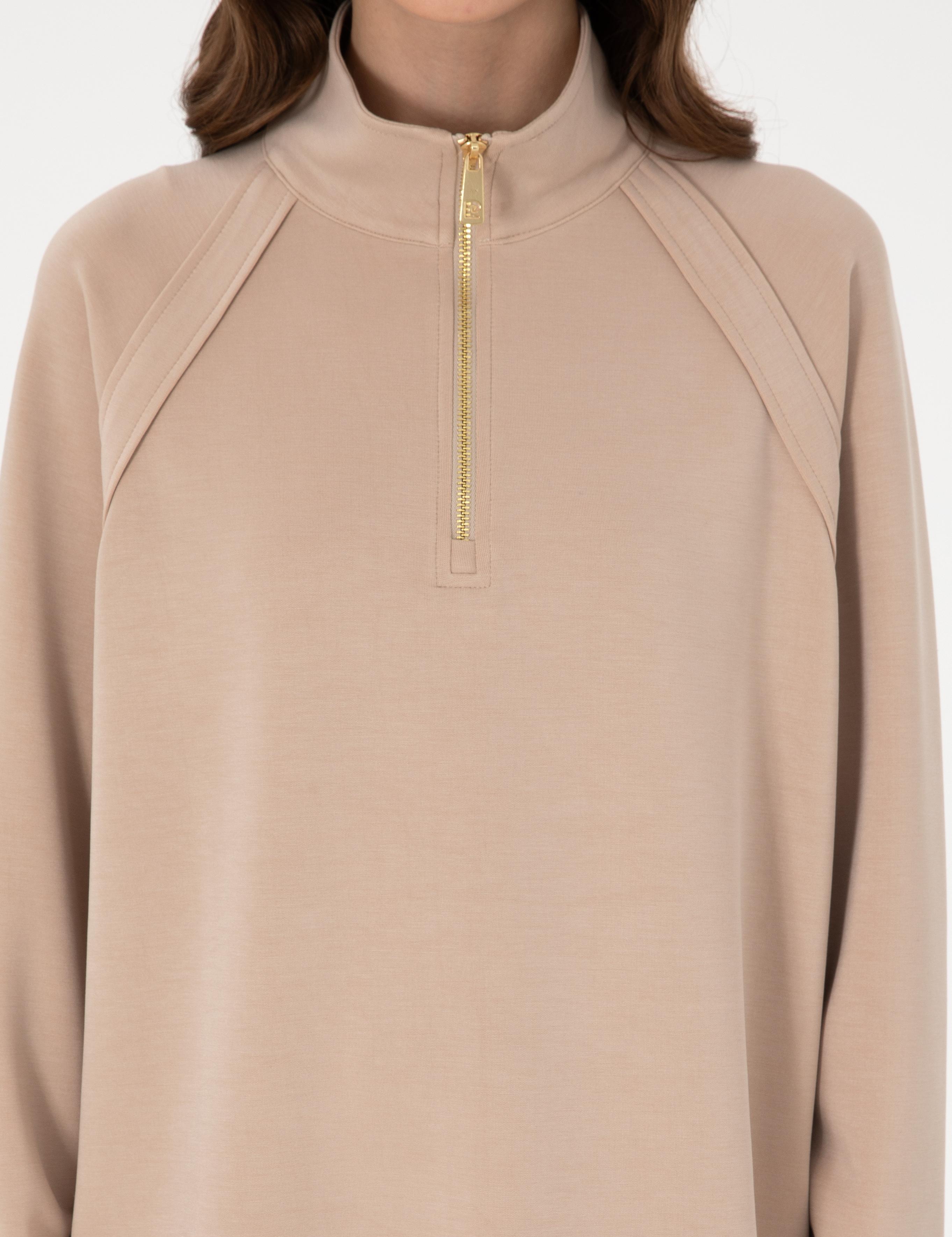Bej Comfort Fit Sweatshirt