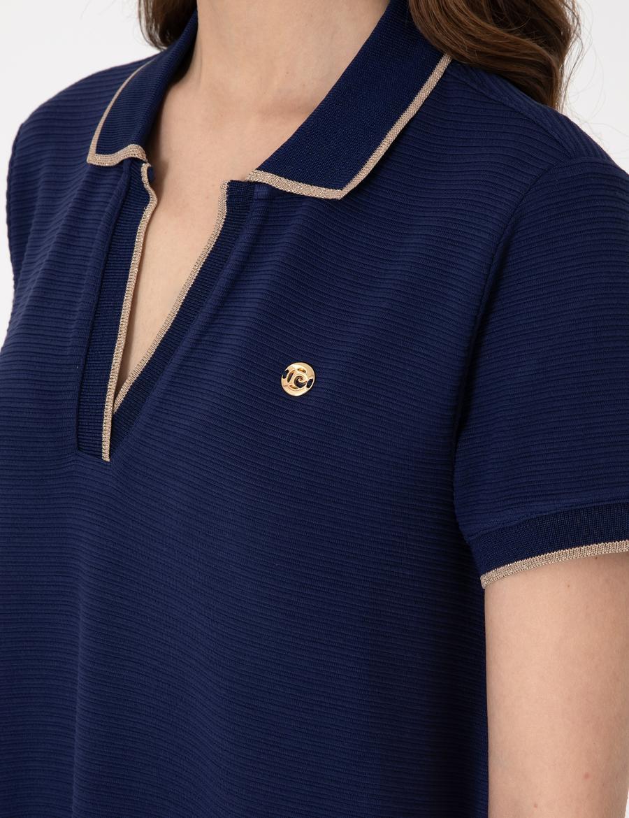 Lacivert Regular Fit Örme Elbise