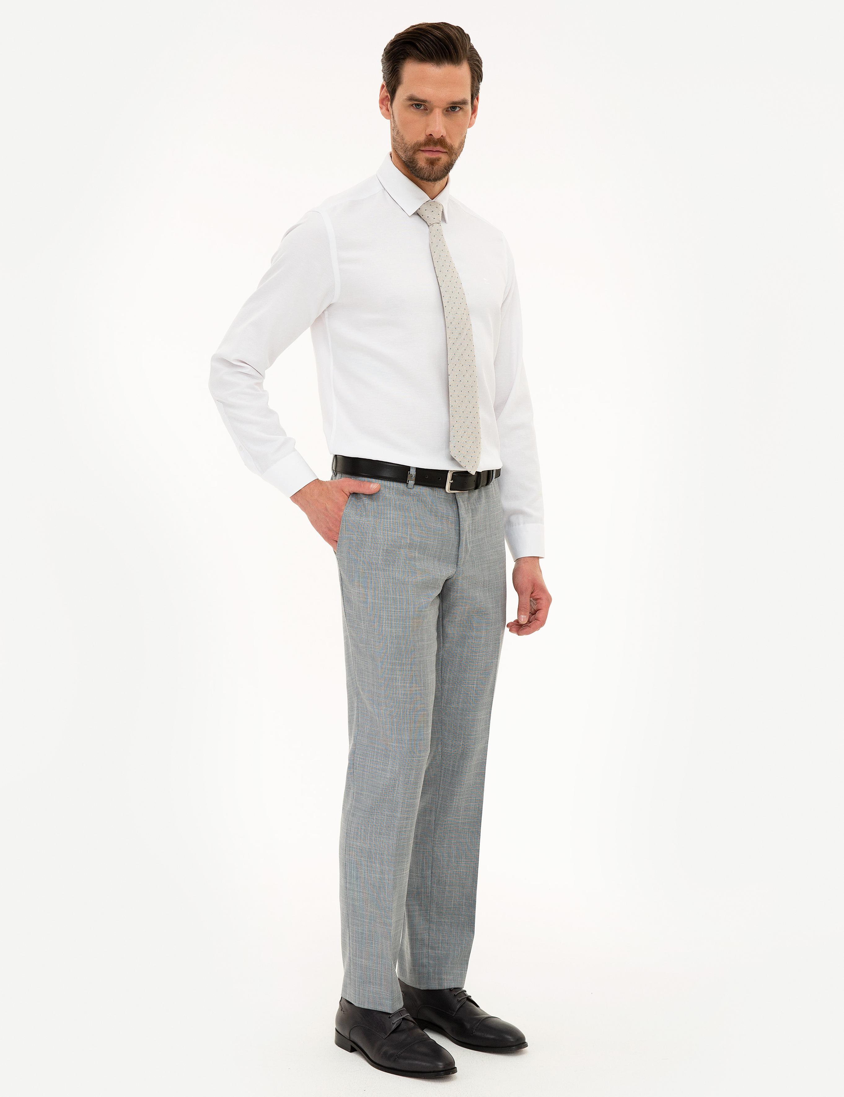Gri Slim Fit Kumaş Pantolon