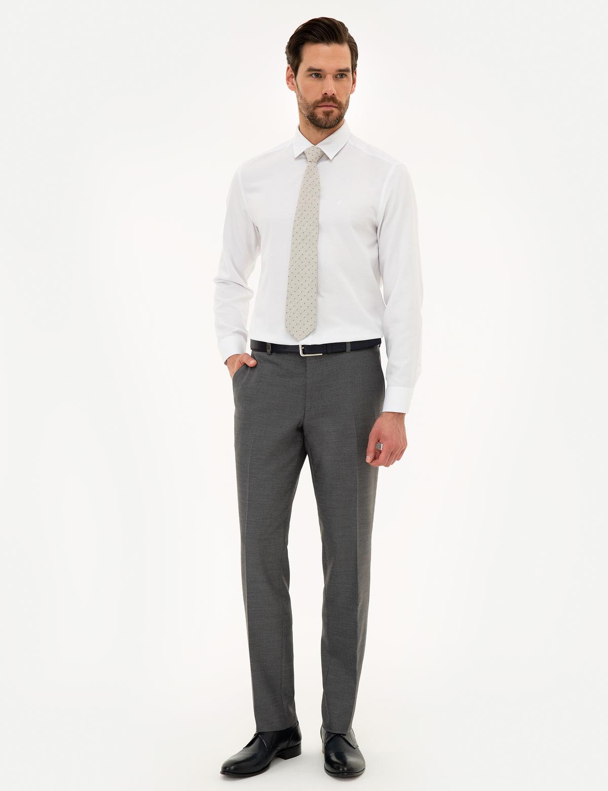Gri Slim Fit Pantolon