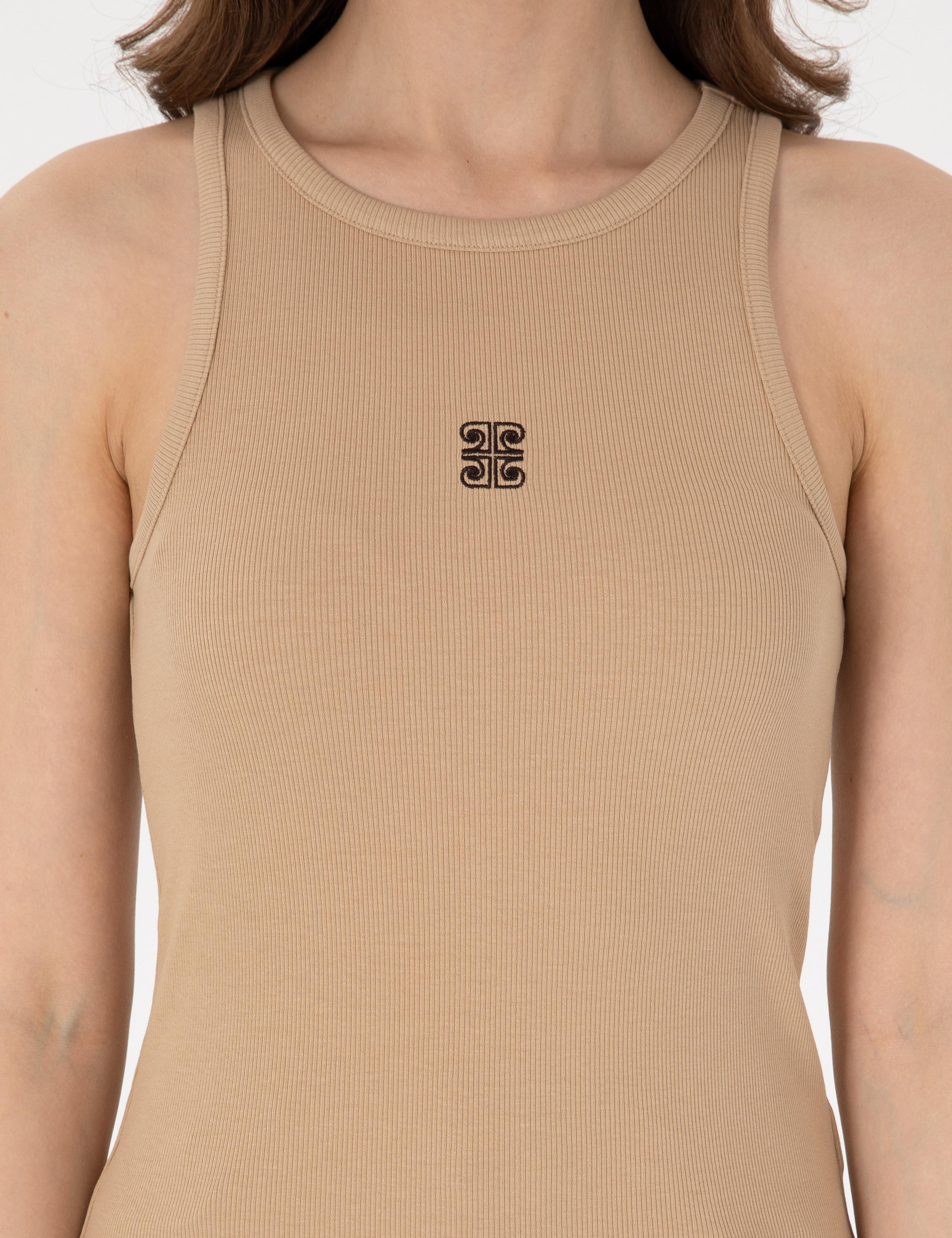 Bej Ex. Slim Fit Örme Bluz