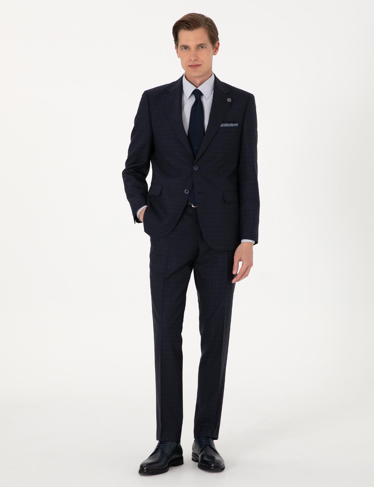 Lacivert Slim Fit Takım Elbise