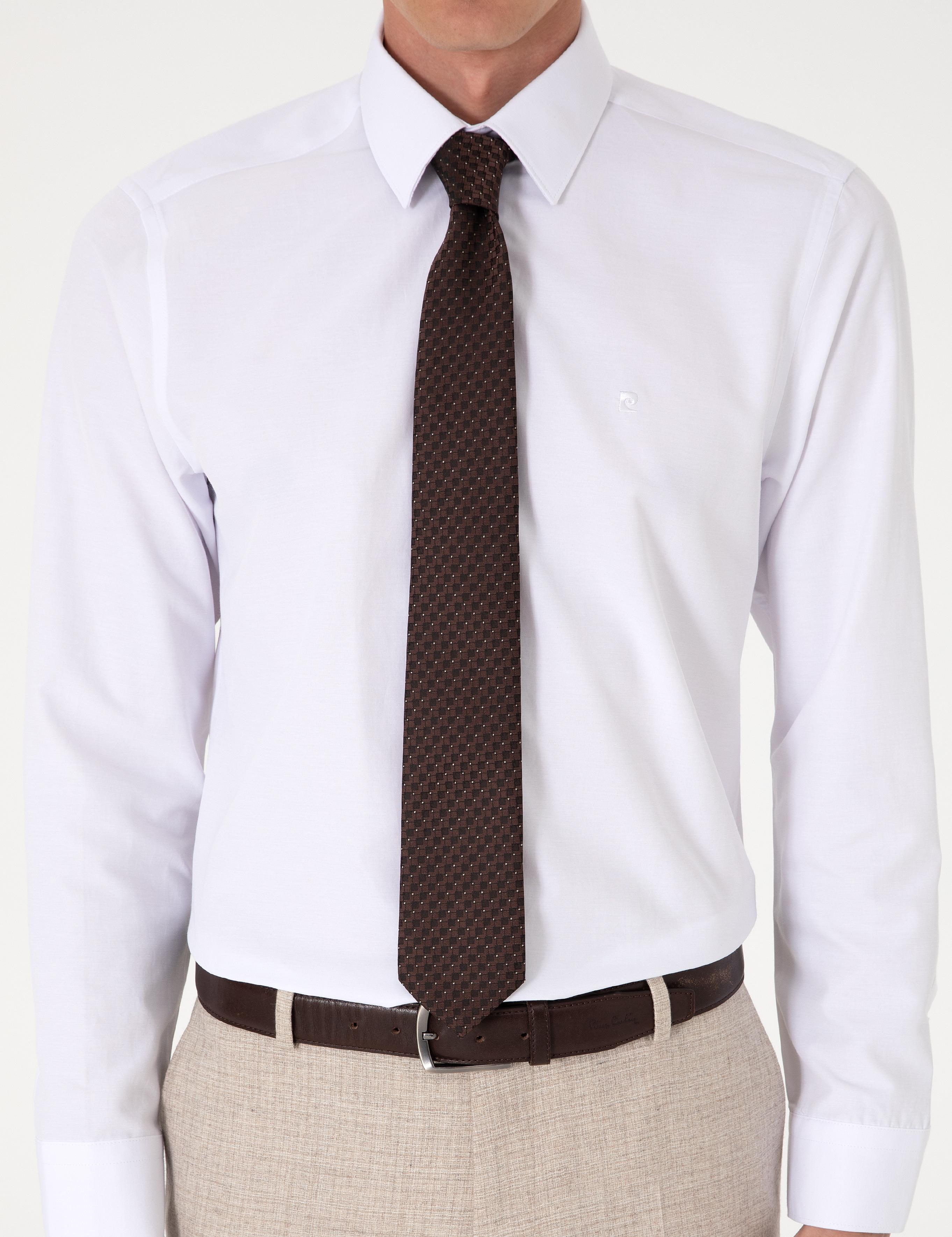 Beyaz Slim Fit Uzun Kollu Basic Gömlek