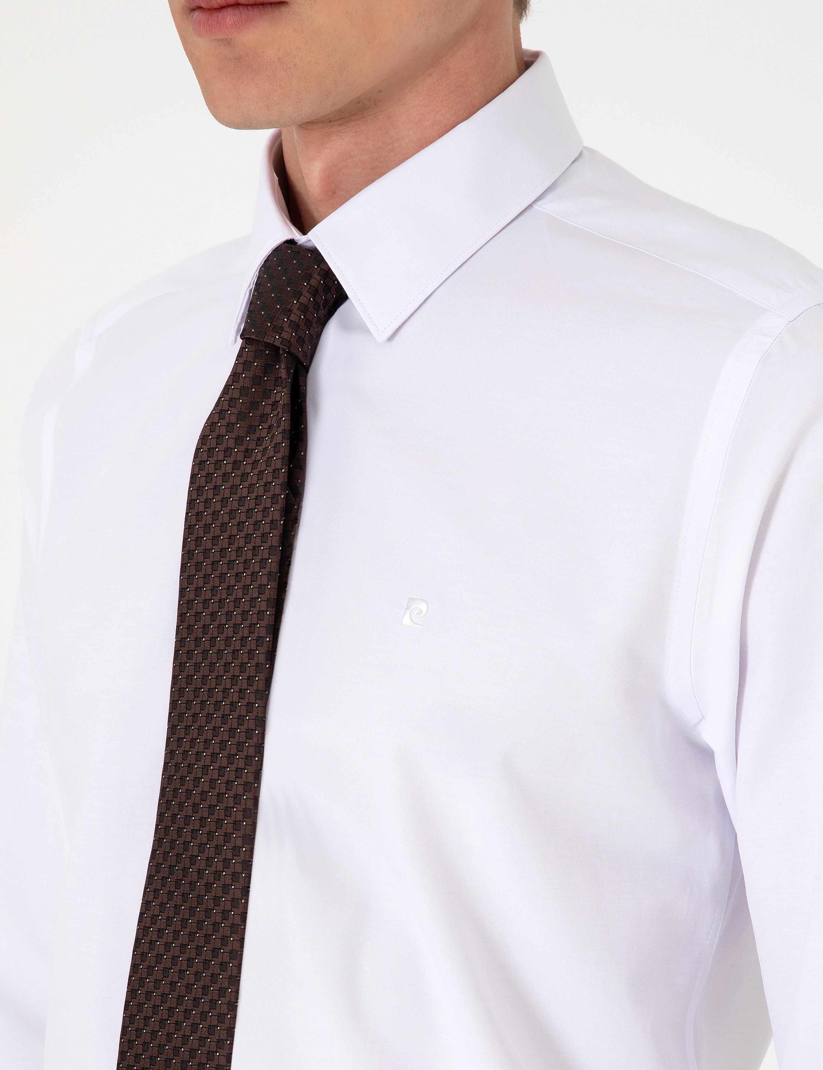 Beyaz Slim Fit Uzun Kollu Basic Gömlek