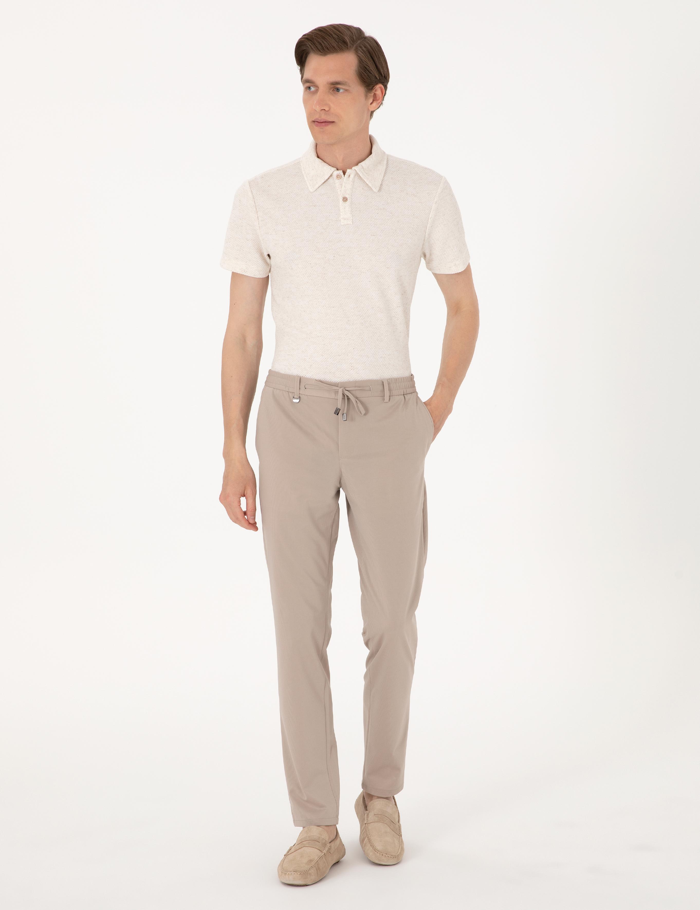 Bej Ex. Slim Fit Kumaş Pantolon