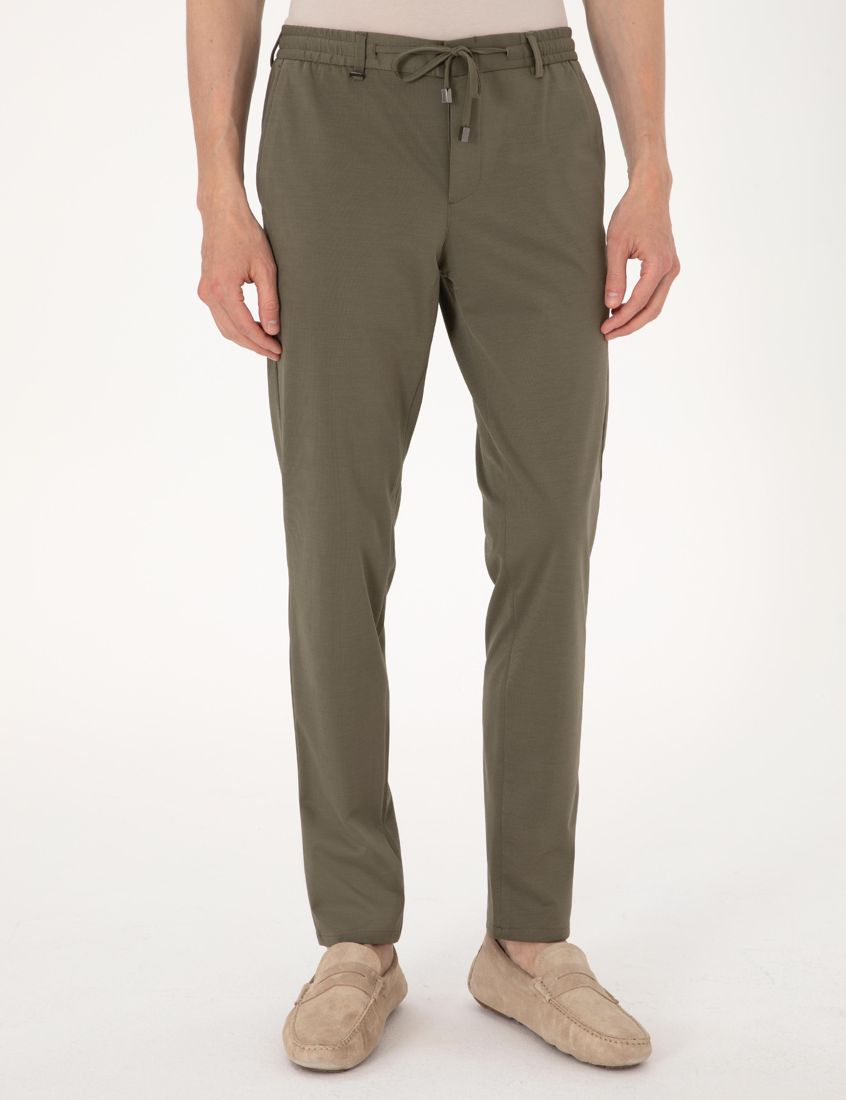 Yeşil Ex. Slim Fit Kumaş Pantolon