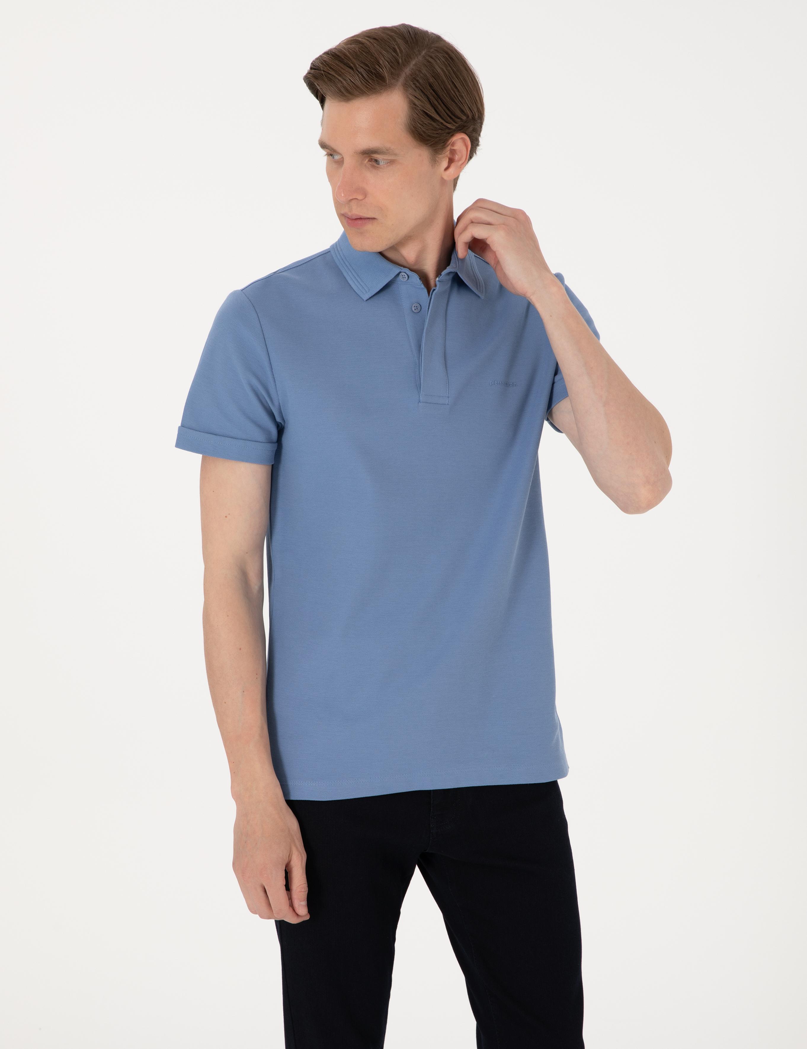 Mavi Slim Fit %100 Pamuk Kıvrılmaz Amerikan Pike Polo Yaka Basic Tişört