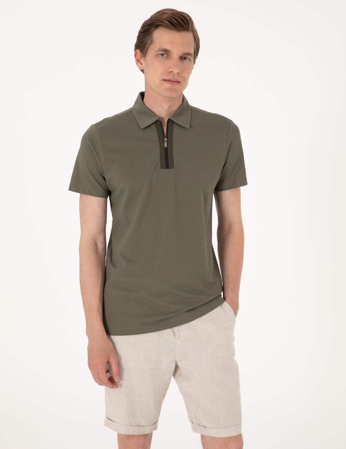 Haki Slim Fit Tişört