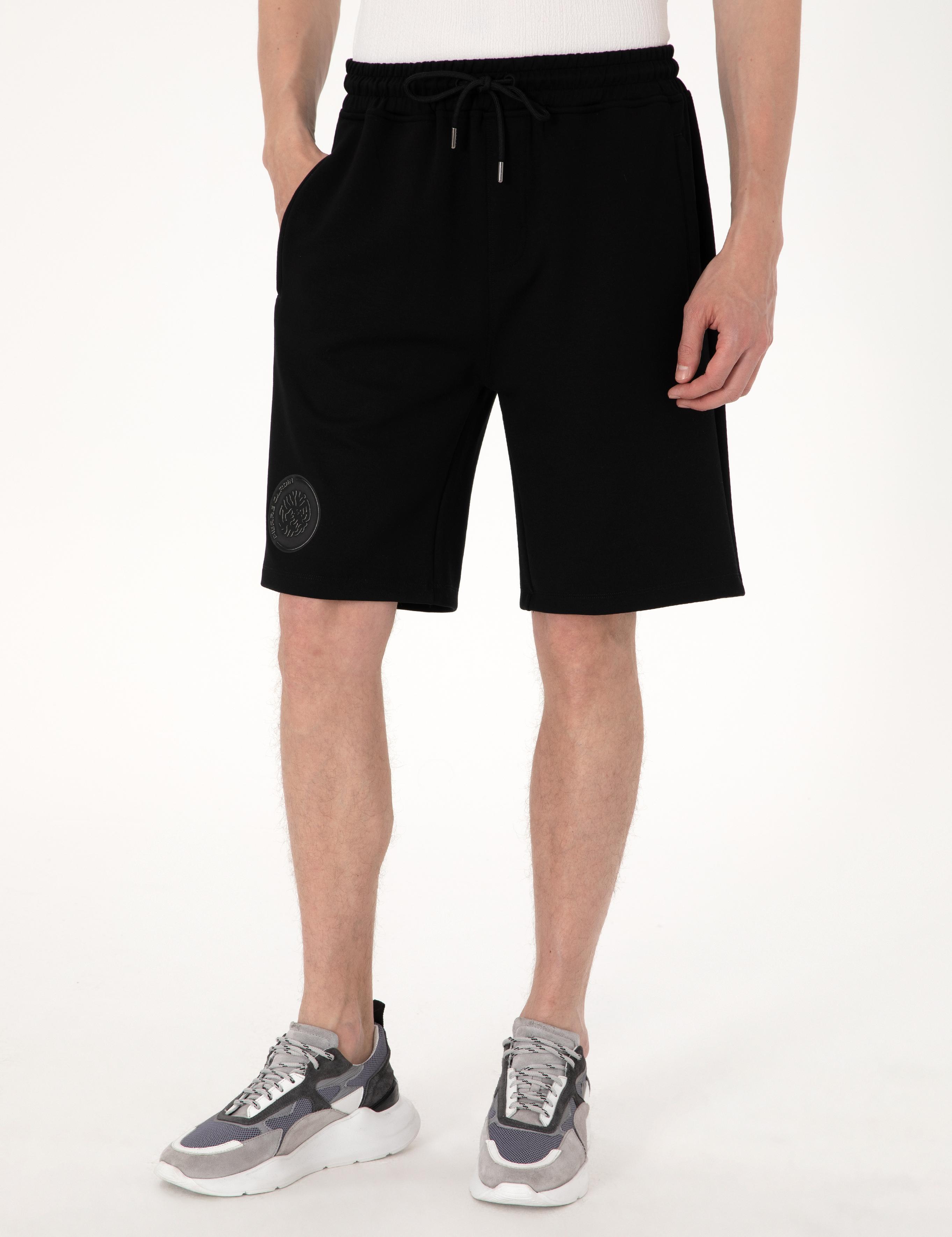 Siyah Comfort Fit Örme Şort