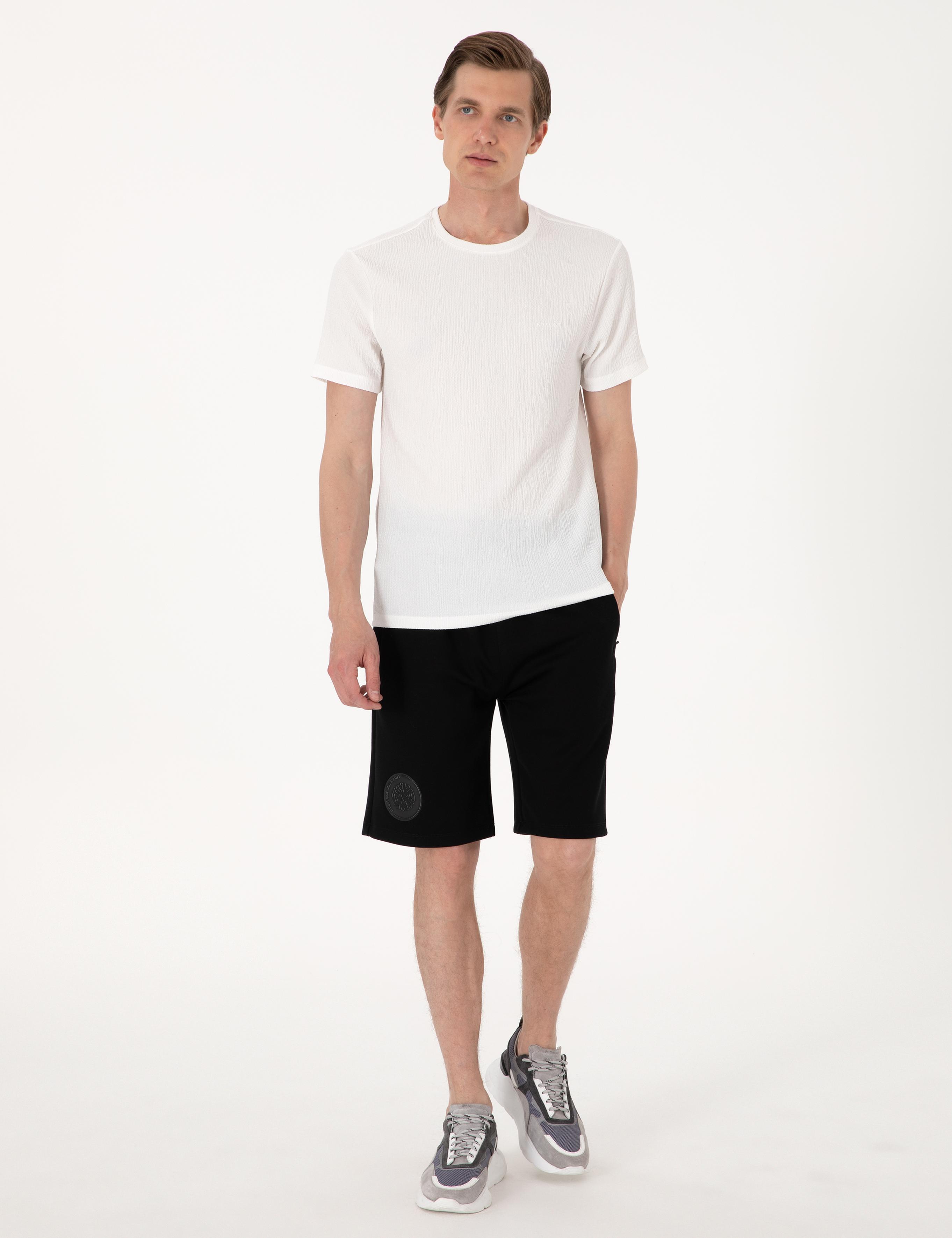 Siyah Comfort Fit Örme Şort