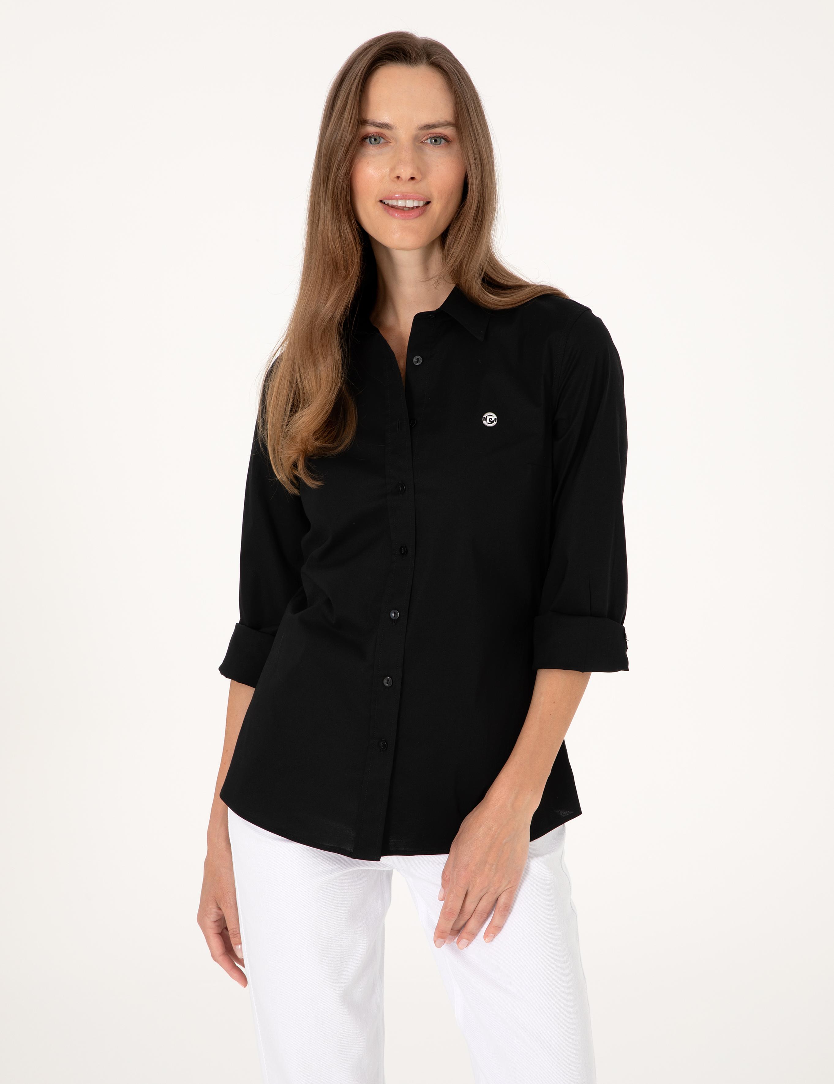 Siyah Slim Fit Uzun Kollu Gömlek
