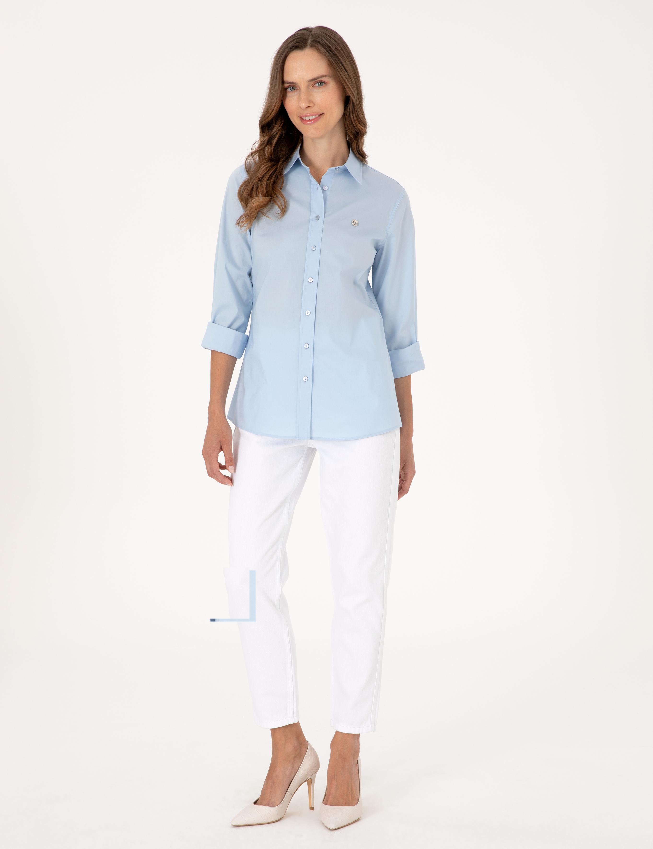 Açık Mavi Slim Fit Uzun Kollu Gömlek