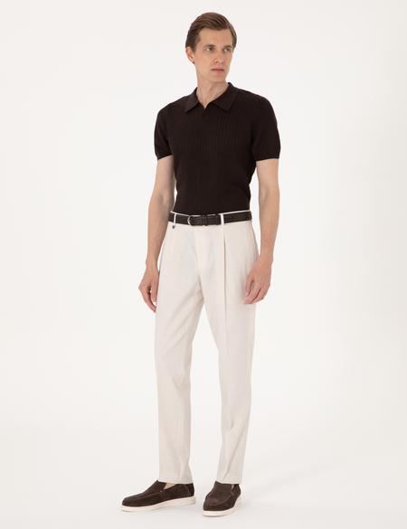 Bej Slim Fit Kumaş Pantolon